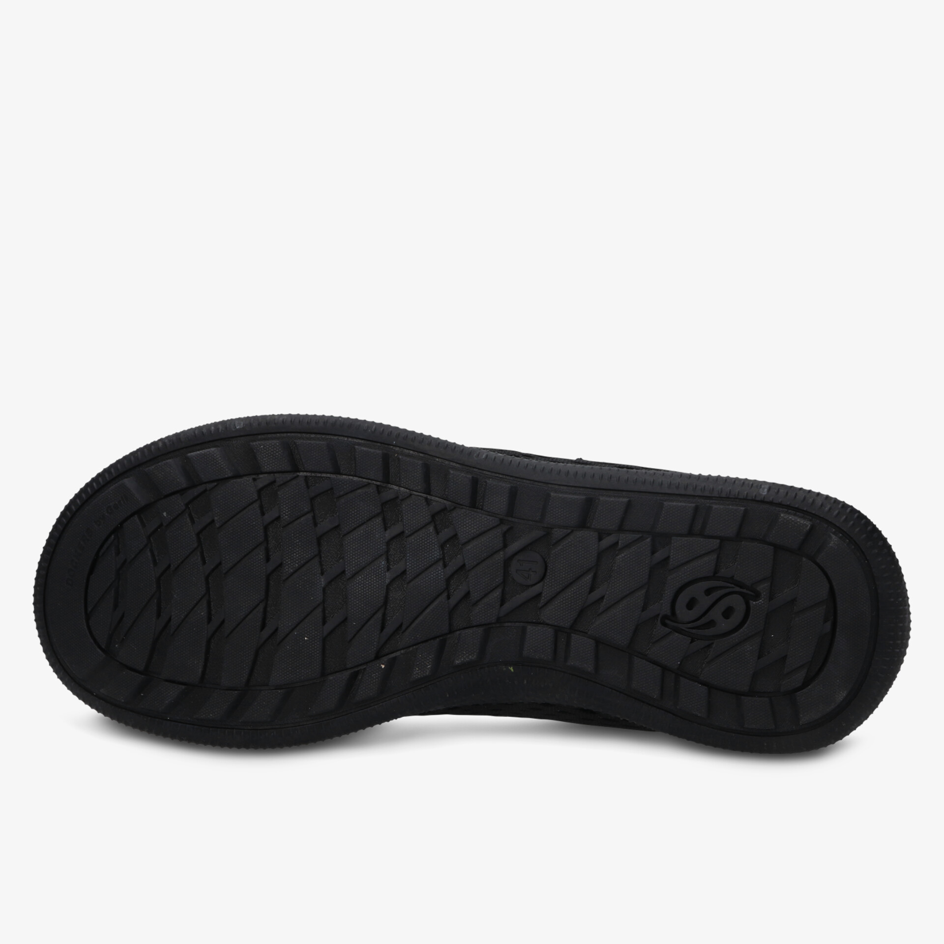 Unterseite eines Schuhs mit robustem, rutschfestem Profil für sicheren Halt und hohen Tragekomfort