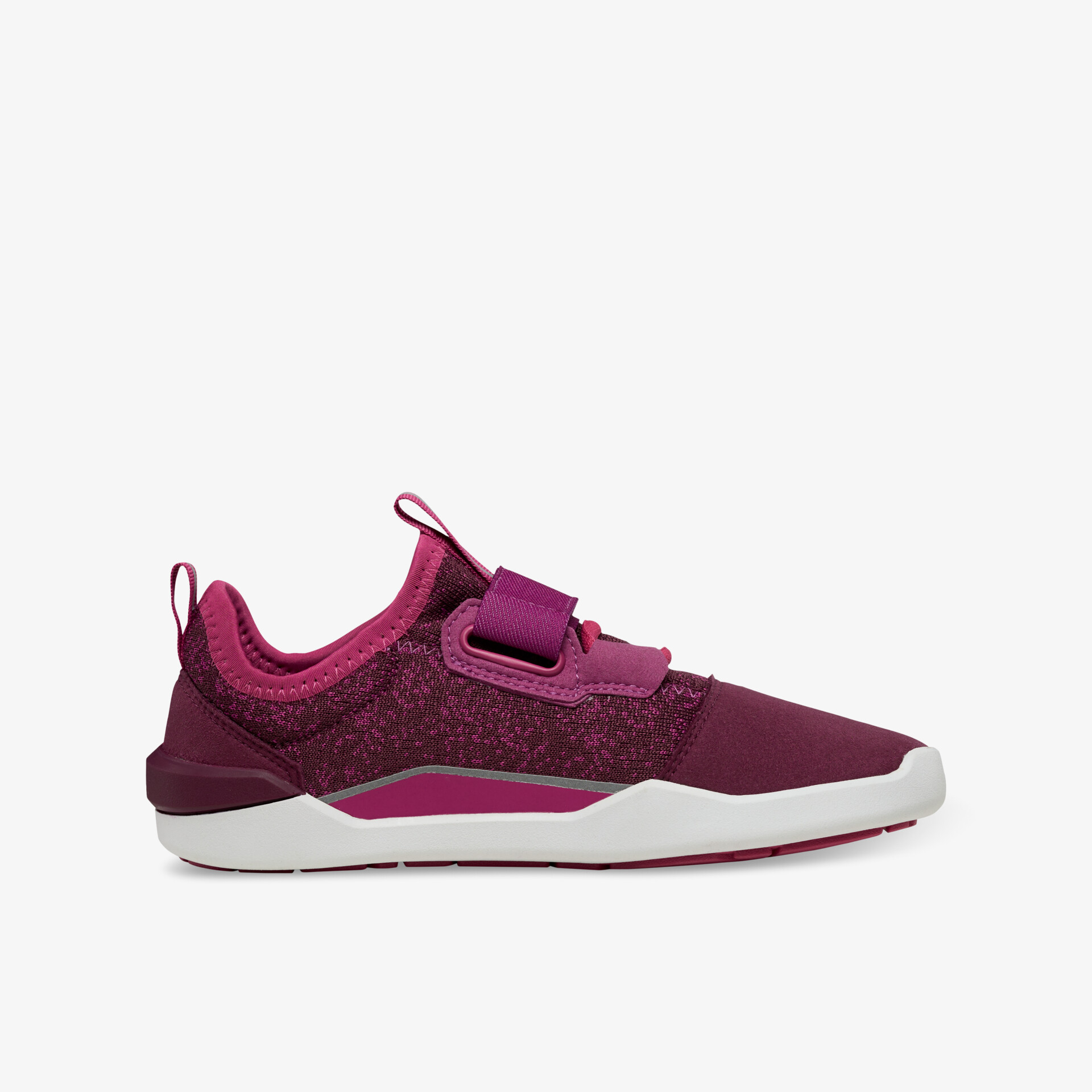 Lässiger Sneaker mit Klettverschluss in Rosa und Lila, perfekt für Sport und Freizeitaktivitäten.