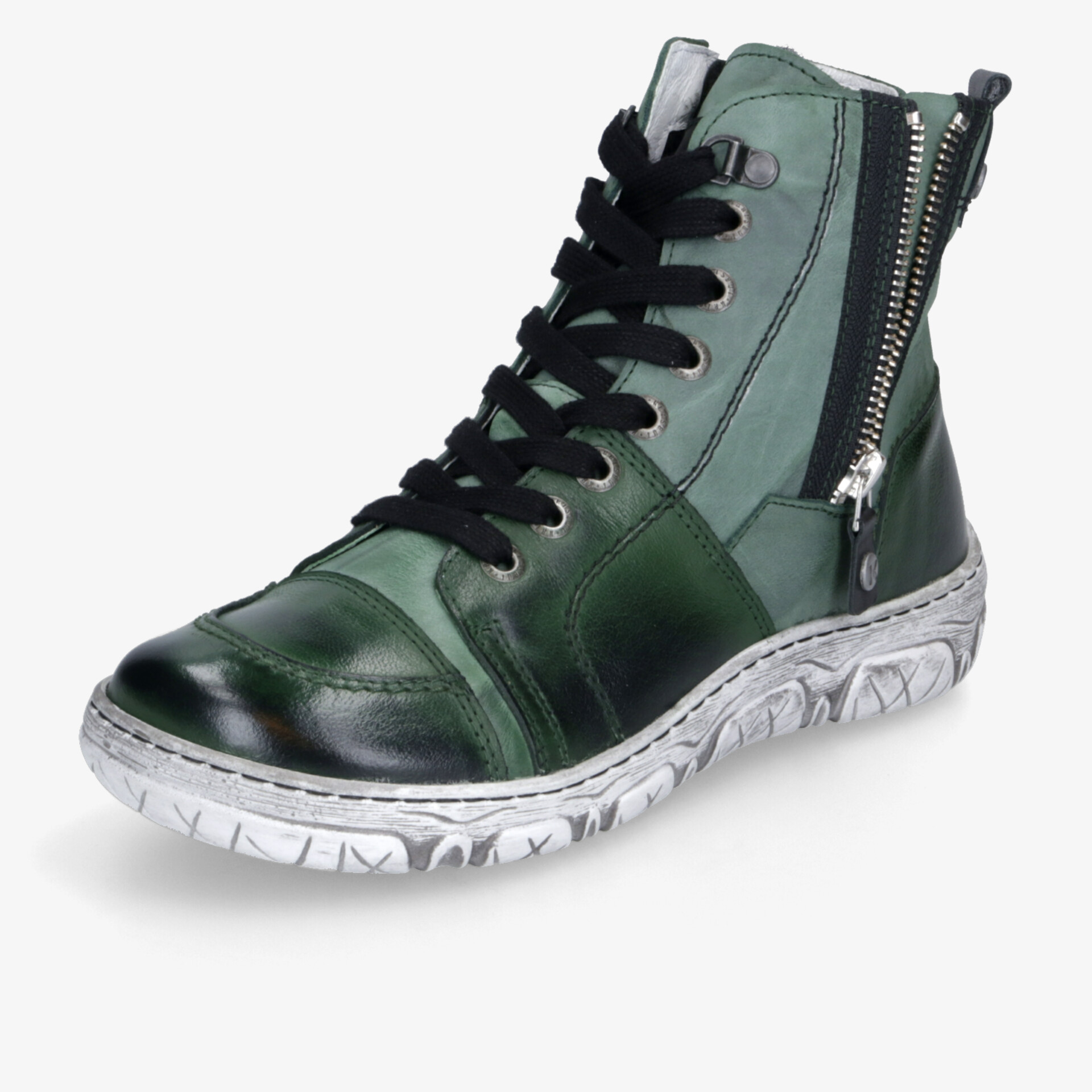 Moderner Sneaker aus hochwertigem Leder mit praktischem Reißverschluss und komfortabler, flexibler Sohle