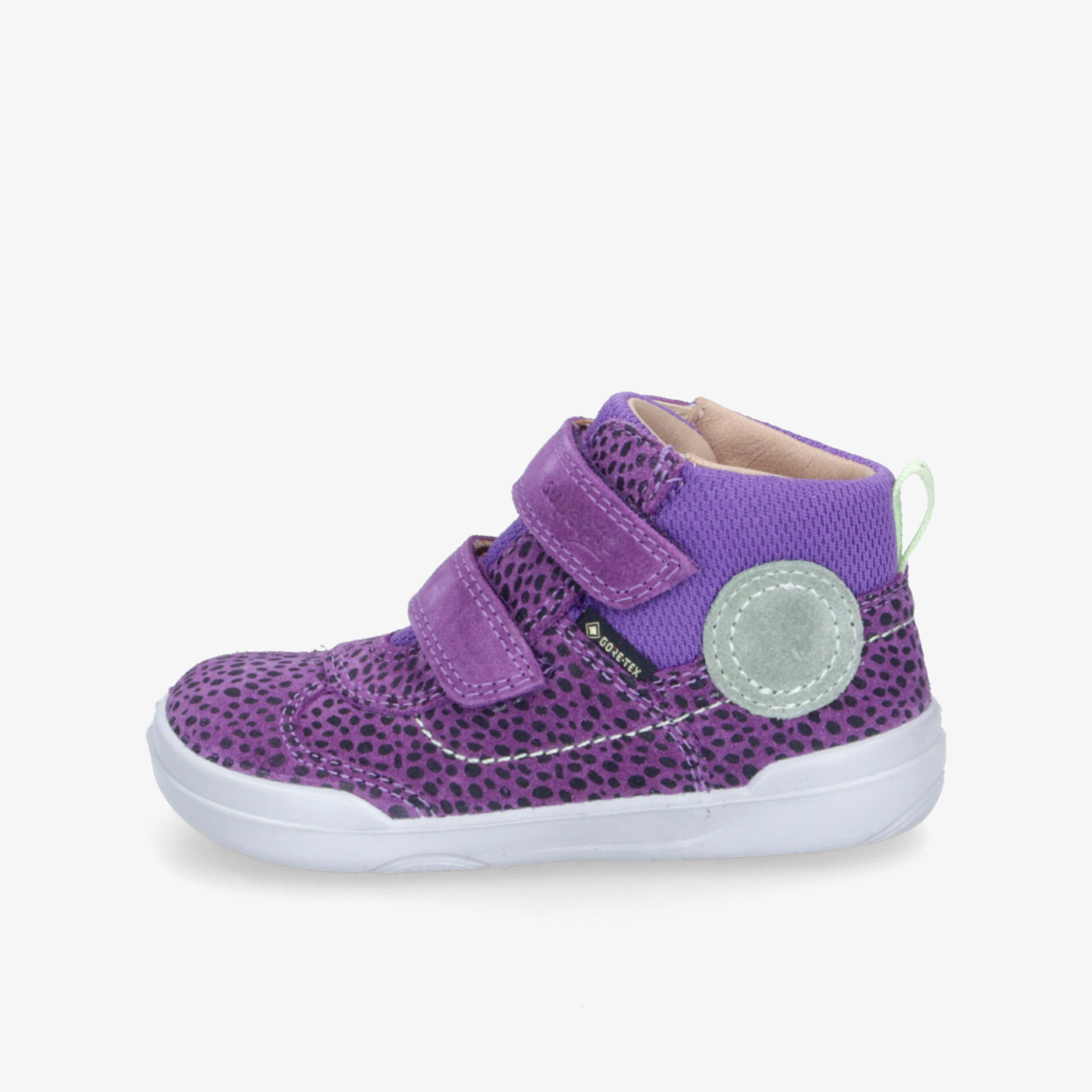 Kinderhalbschuh in Lila mit komfortablem Klettverschluss und rutschfester, flexibler Sohle für optimalen Halt