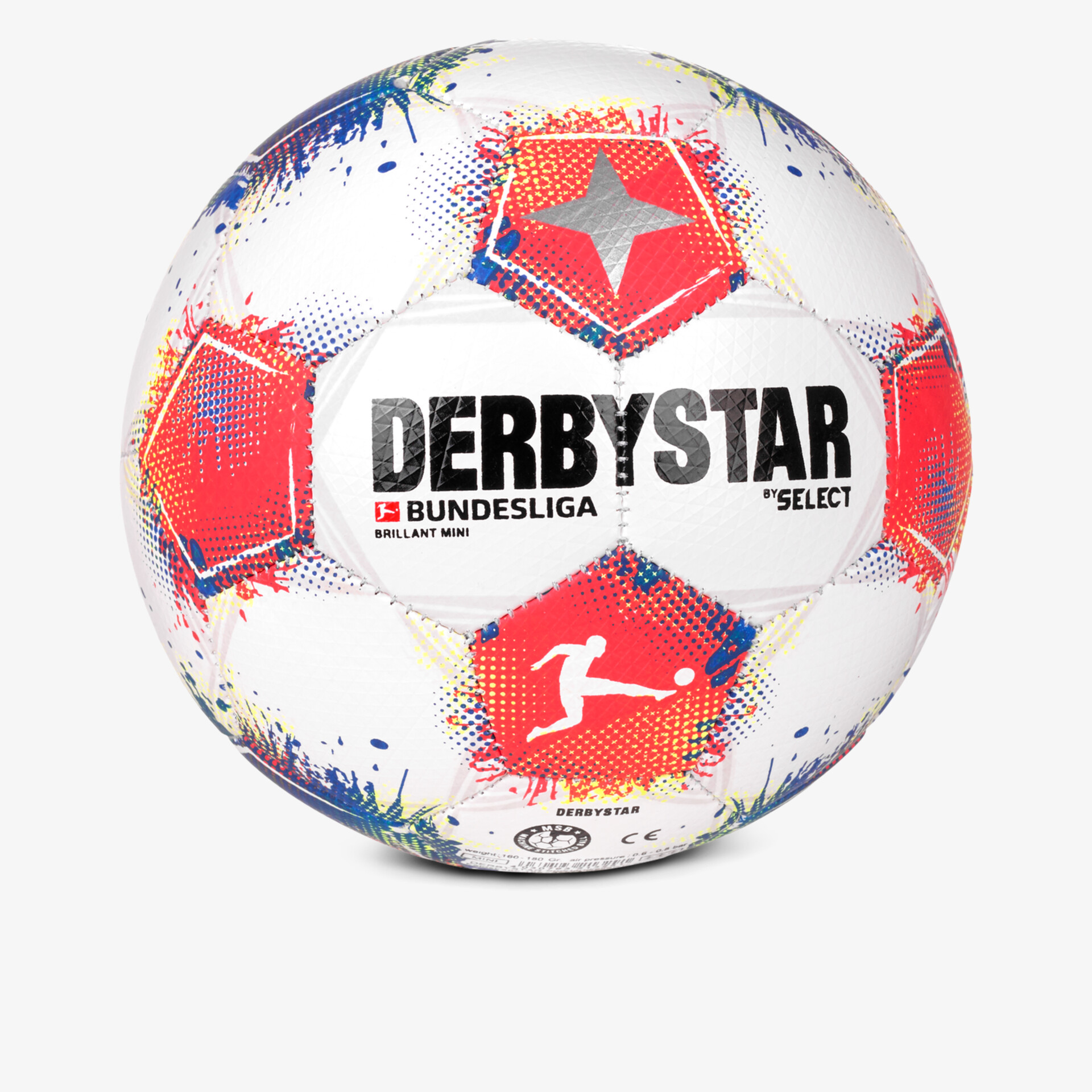 Weißer Fußball mit bunten Bundesliga-Logos in Profiqualität, langlebig und griffig