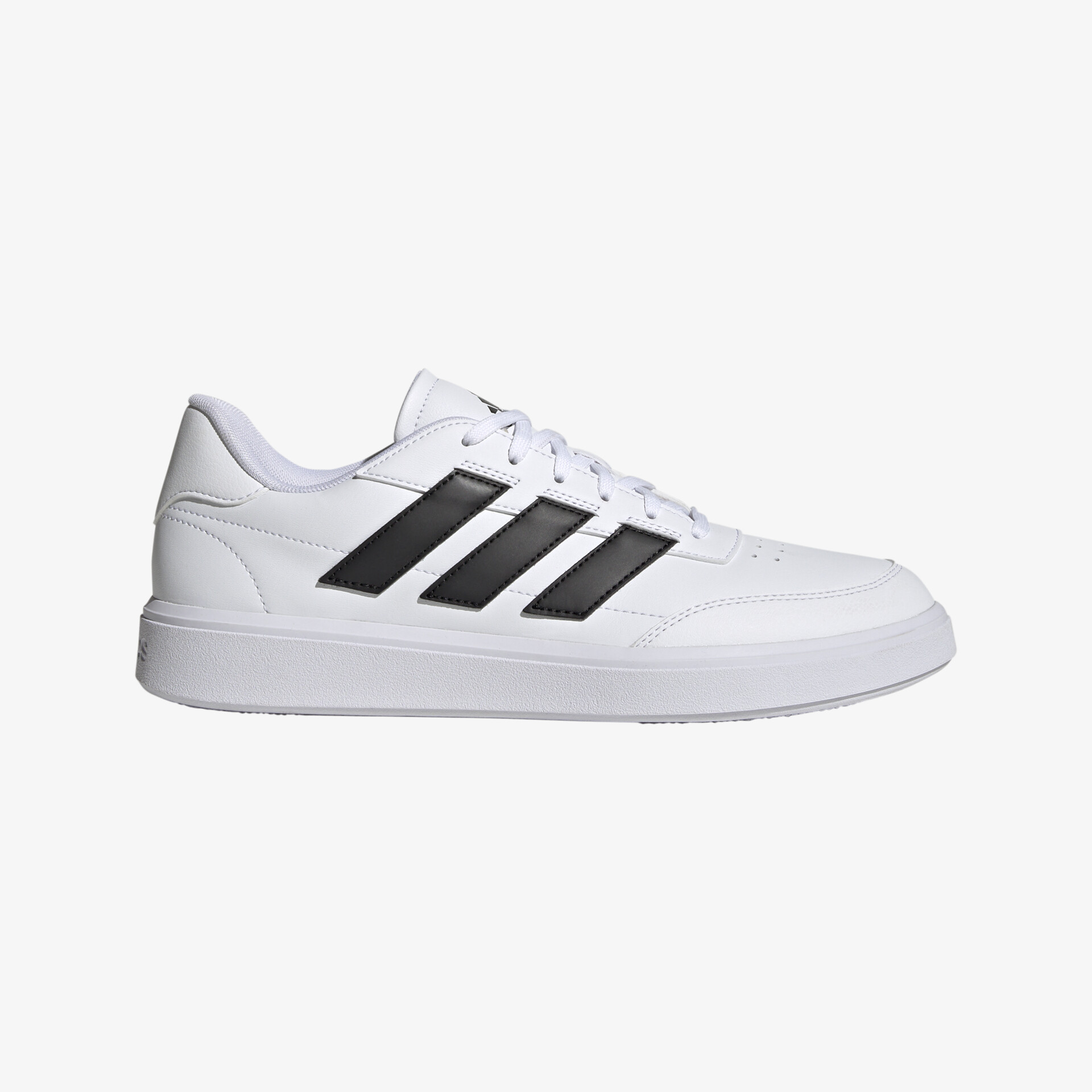 Moderner weißer Sneaker mit ikonischen schwarzen Streifen, komfortabel und sportlich, perfekt für Alltag und Freizeit.