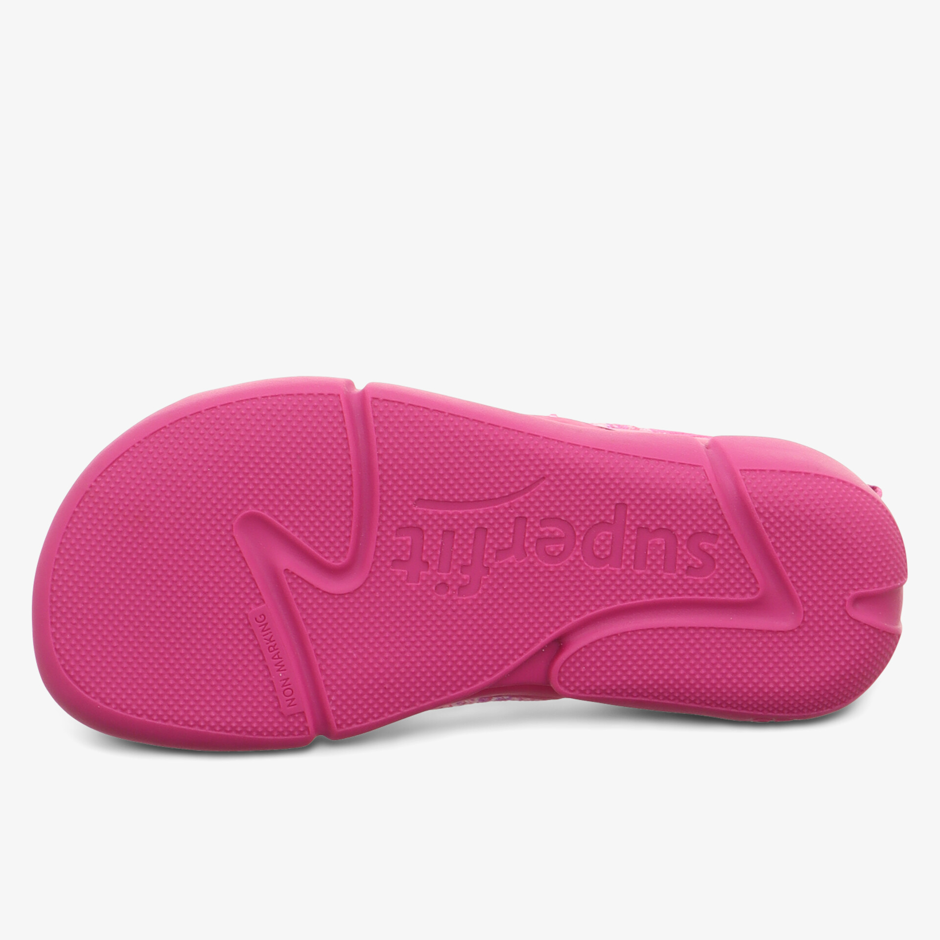 Robuste pinke Schuhsohle mit rutschfestem Profil für optimalen Halt und Flexibilität