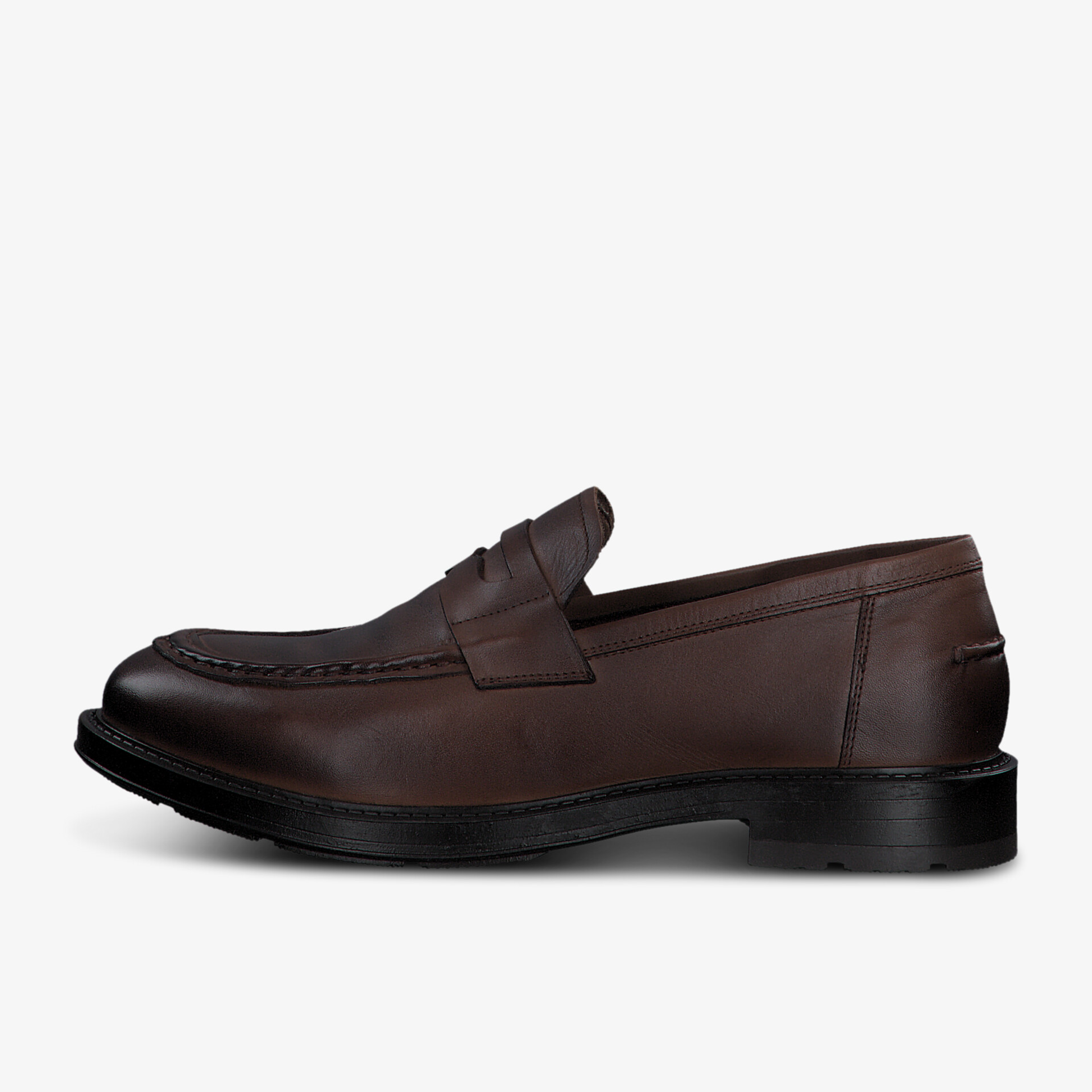 Klassischer brauner Loafer aus Leder mit rutschfester Sohle, ideal für elegante Anlässe und bequemen Alltagskomfort.