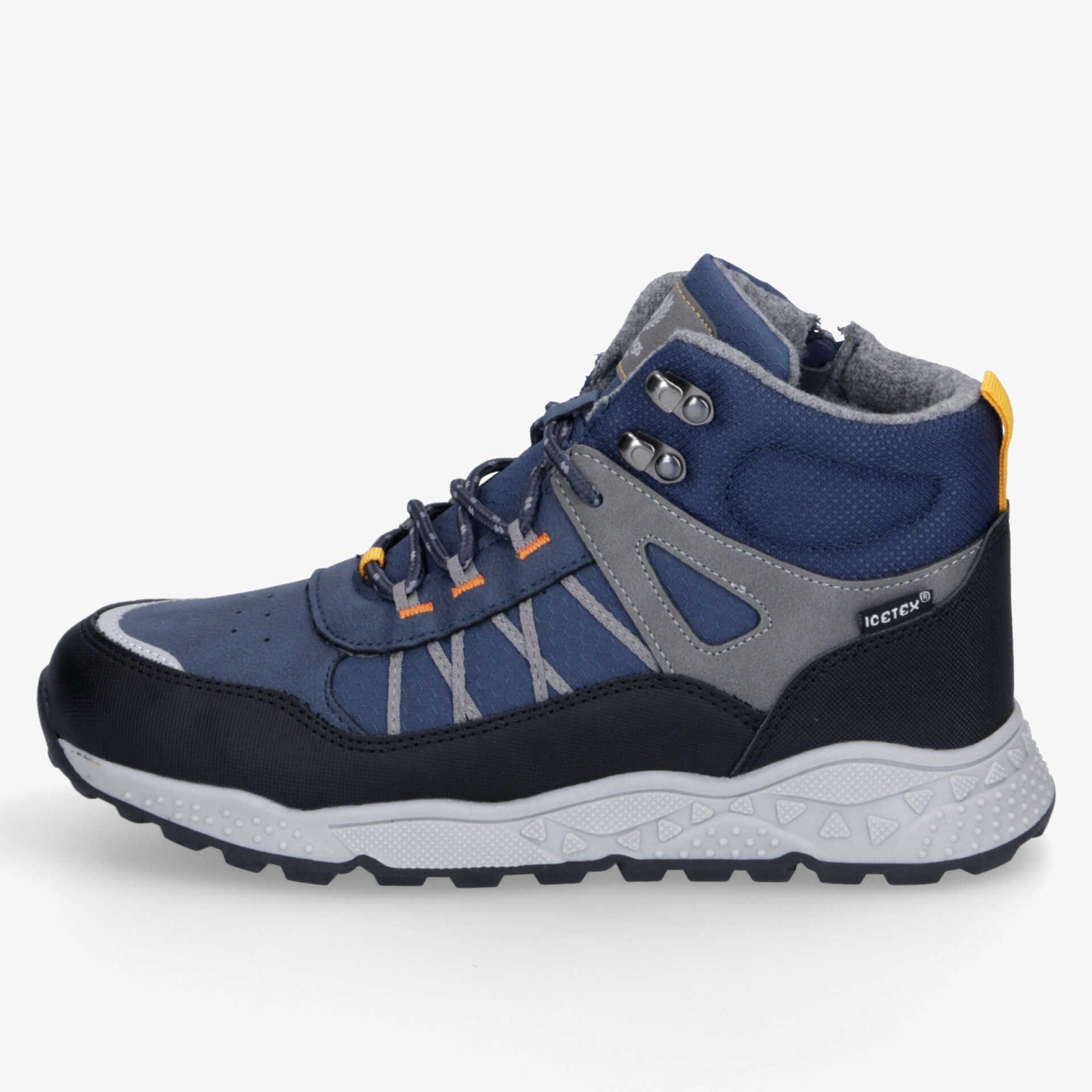 Langlebiger Outdoor-Schuh in Blau mit robustem Design, ideal für anspruchsvolle Aktivitäten im Freien.