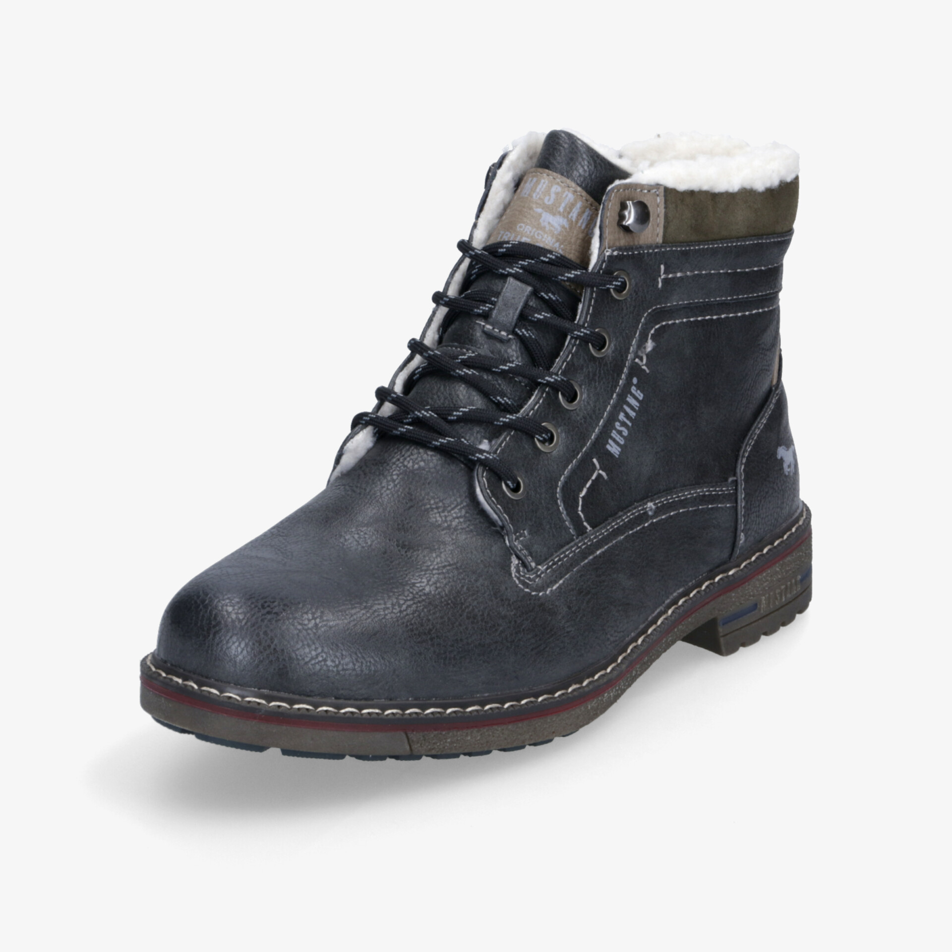 Warmer, robuster schwarzer Winterstiefel mit gepolstertem Schaft und rutschfester Sohle für optimalen Tragekomfort