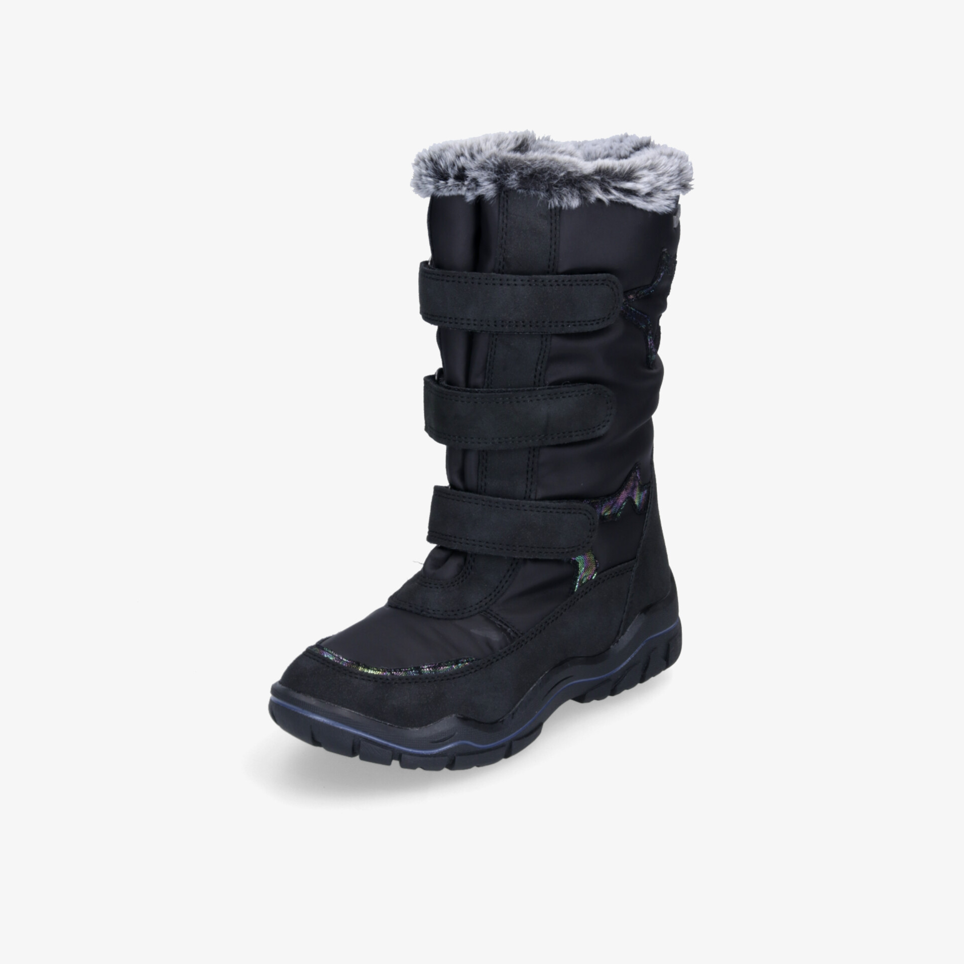 Robuster Winterstiefel mit warmem Futter und praktischem Klettverschluss für optimalen Komfort.