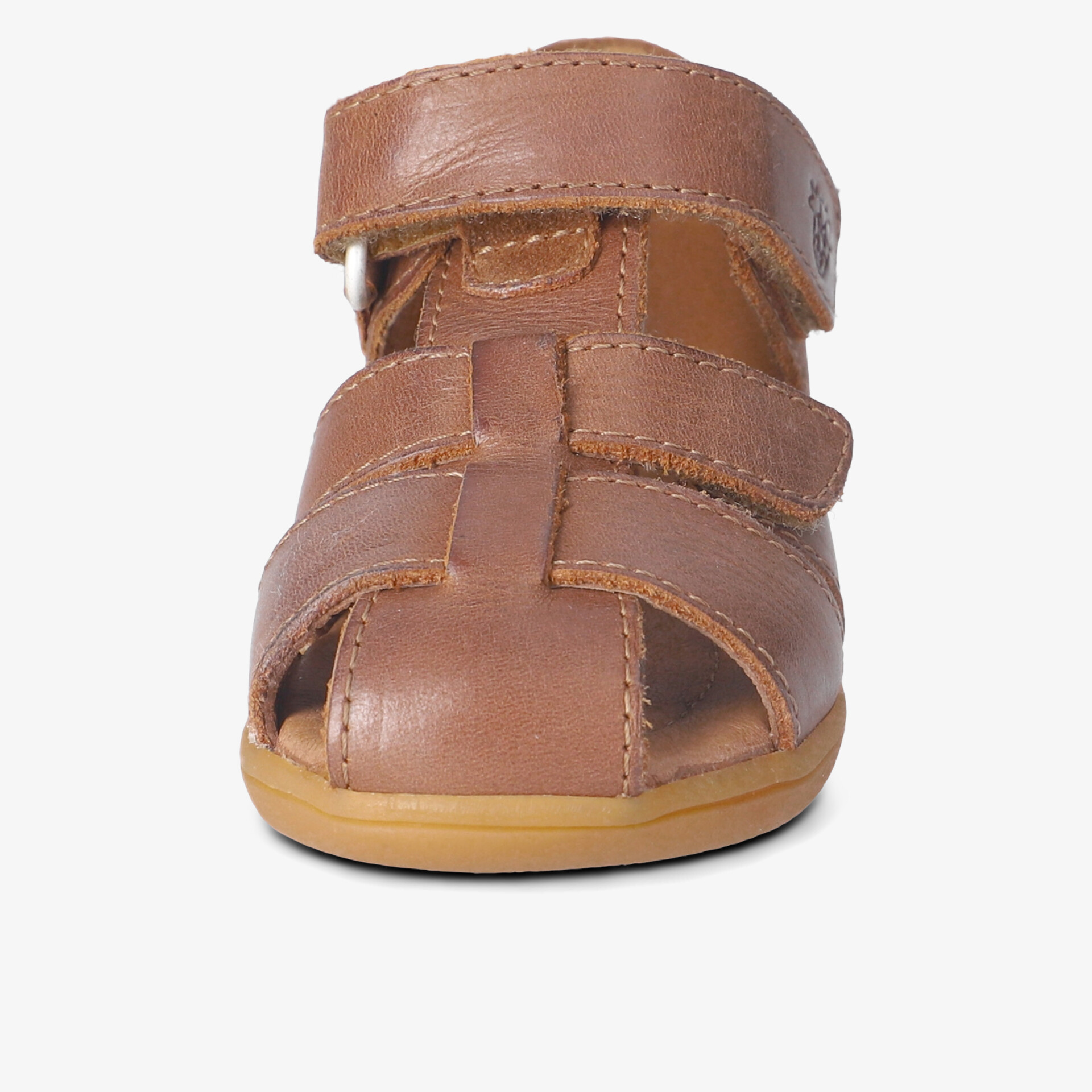 Brauner Ledersandale mit weicher Sohle und verstellbarem Riemen für angenehmen Tragekomfort