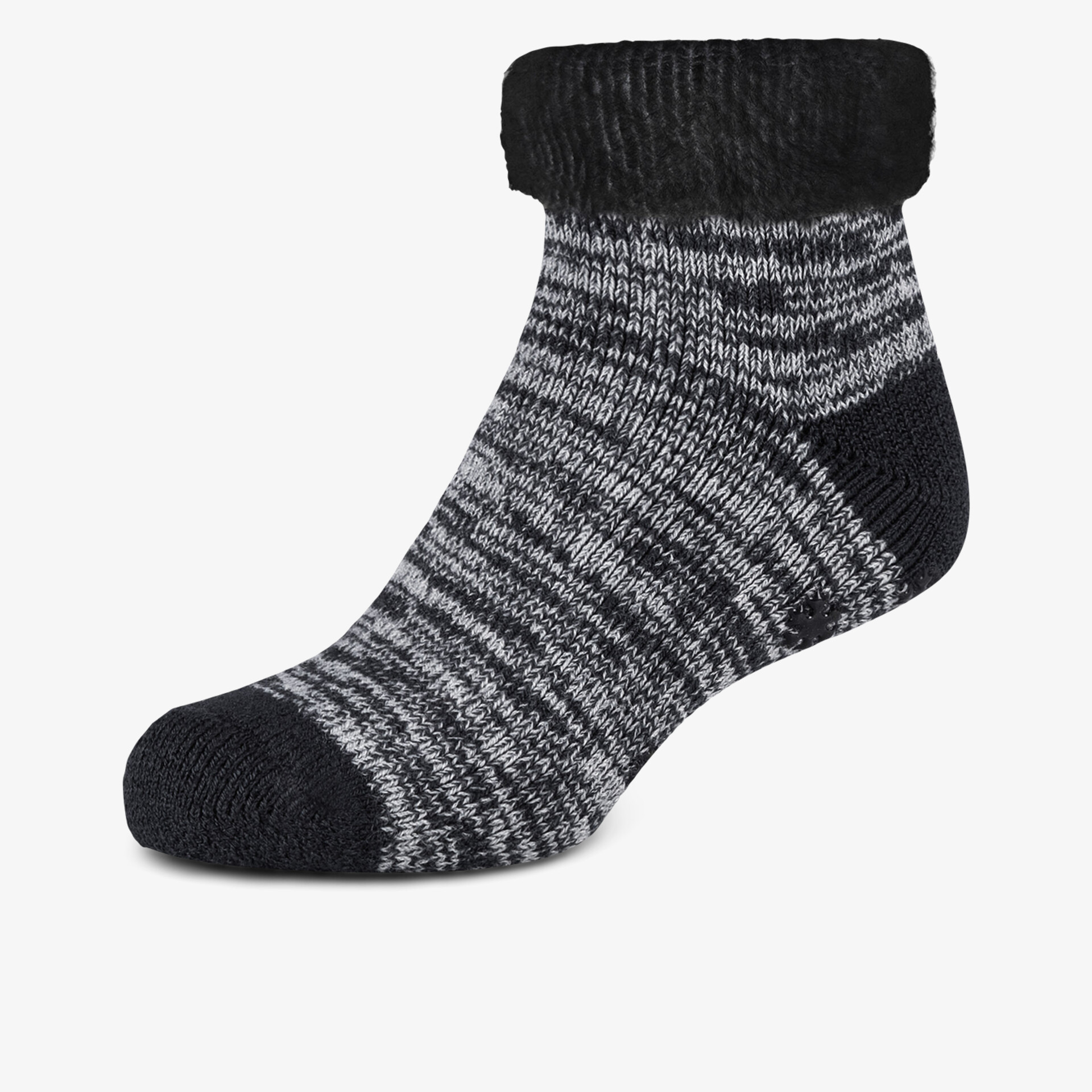 Bequemer, warmer und sportlicher schwarzer und grauer Socken mit elastischem Bund für optimalen Halt