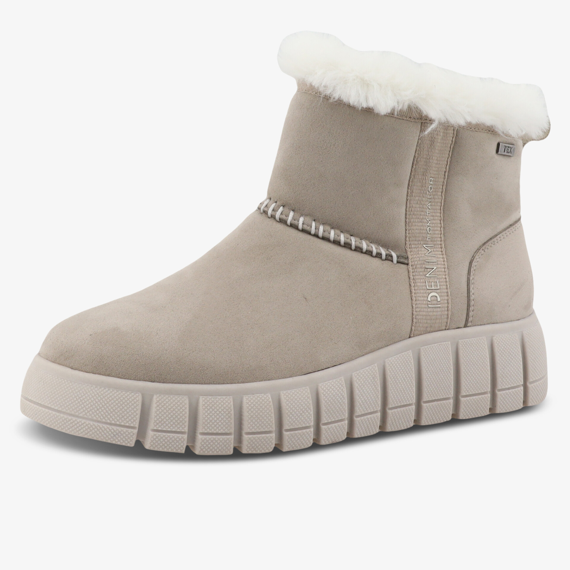 Beiger, warm gefütterter Winterstiefel mit rutschfester Sohle und bequemer Passform für kalte Tage