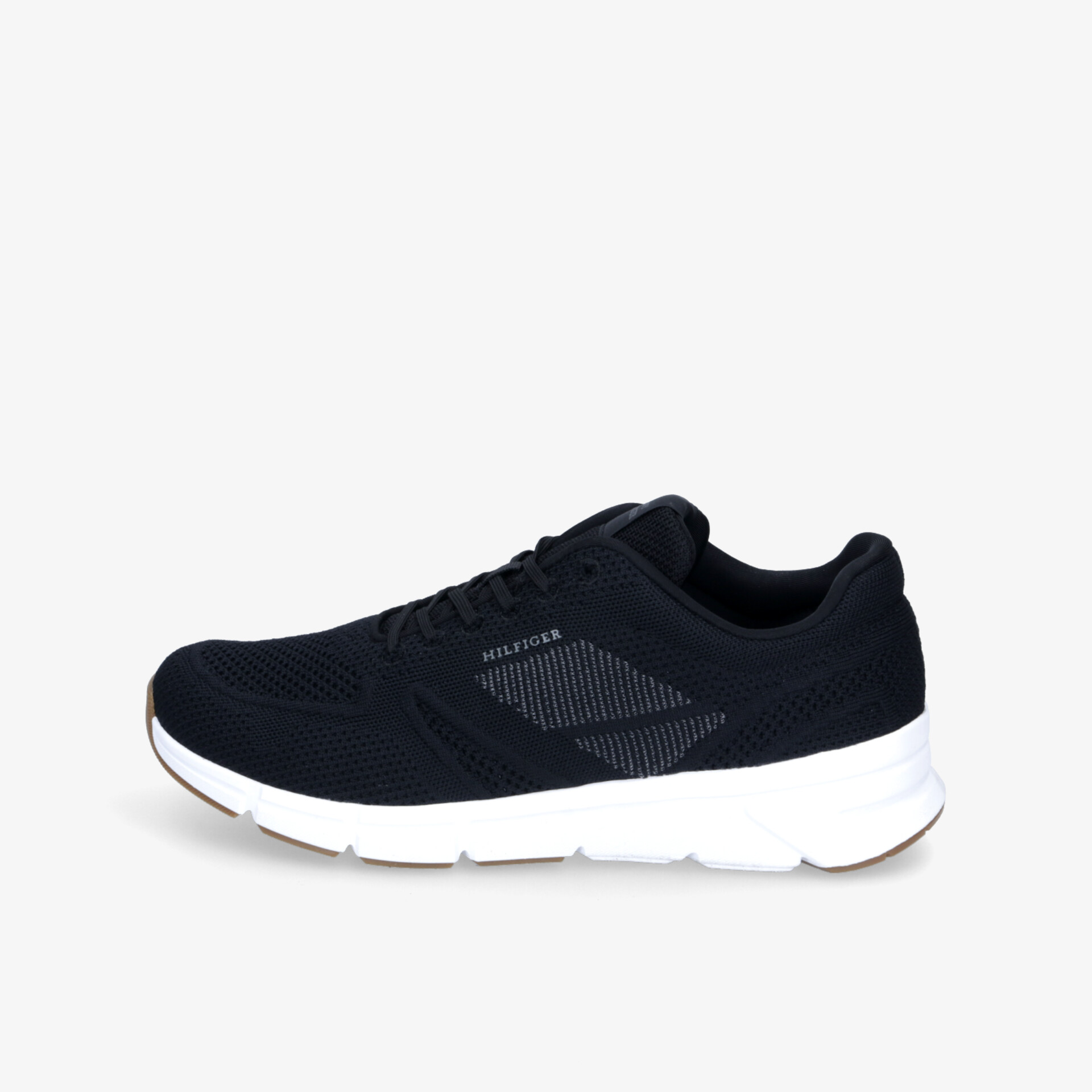 Leichter, atmungsaktiver sportlicher Sneaker mit stoßdämpfender weißer Sohle und flexiblem, robustem Obermaterial seitliche Ansicht