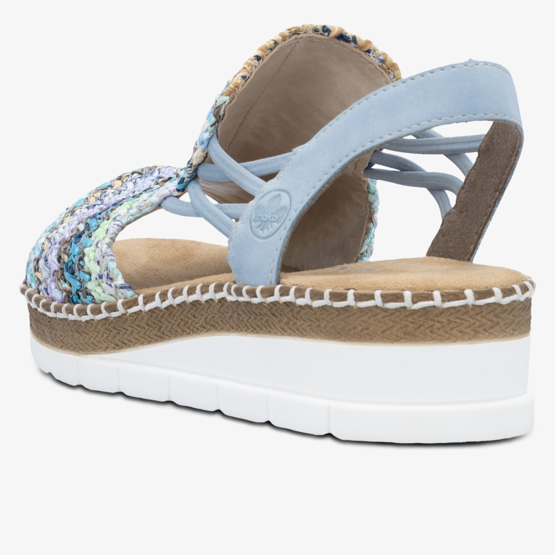 Leicht gefütterte Sandale mit gepolsterter Sohle und farbiger Riemendetails für komfortablen Halt