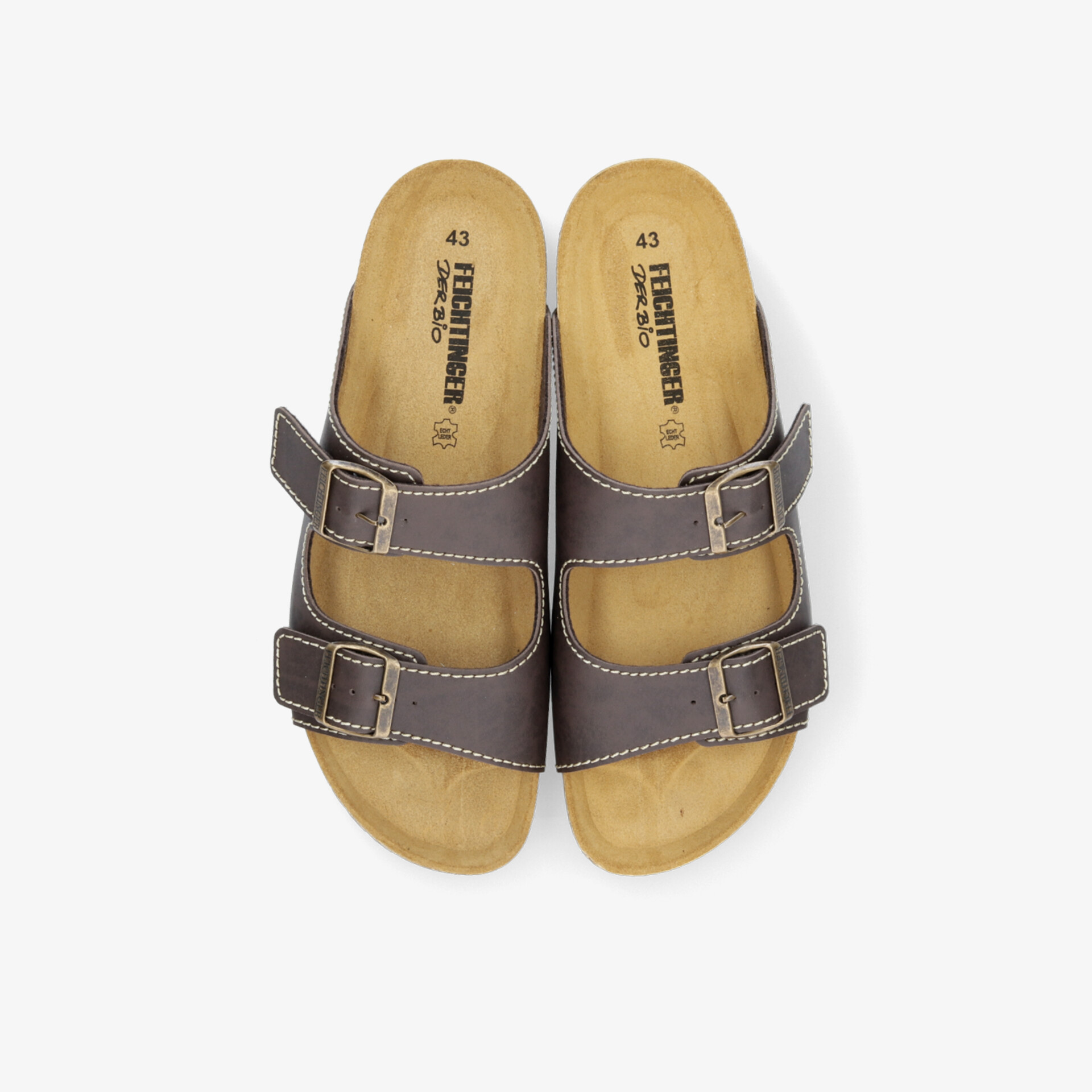 Komfortable Sandalen mit gepolstertem Fußbett und verstellbaren Leder-Doppelriemen für perfekten Halt.