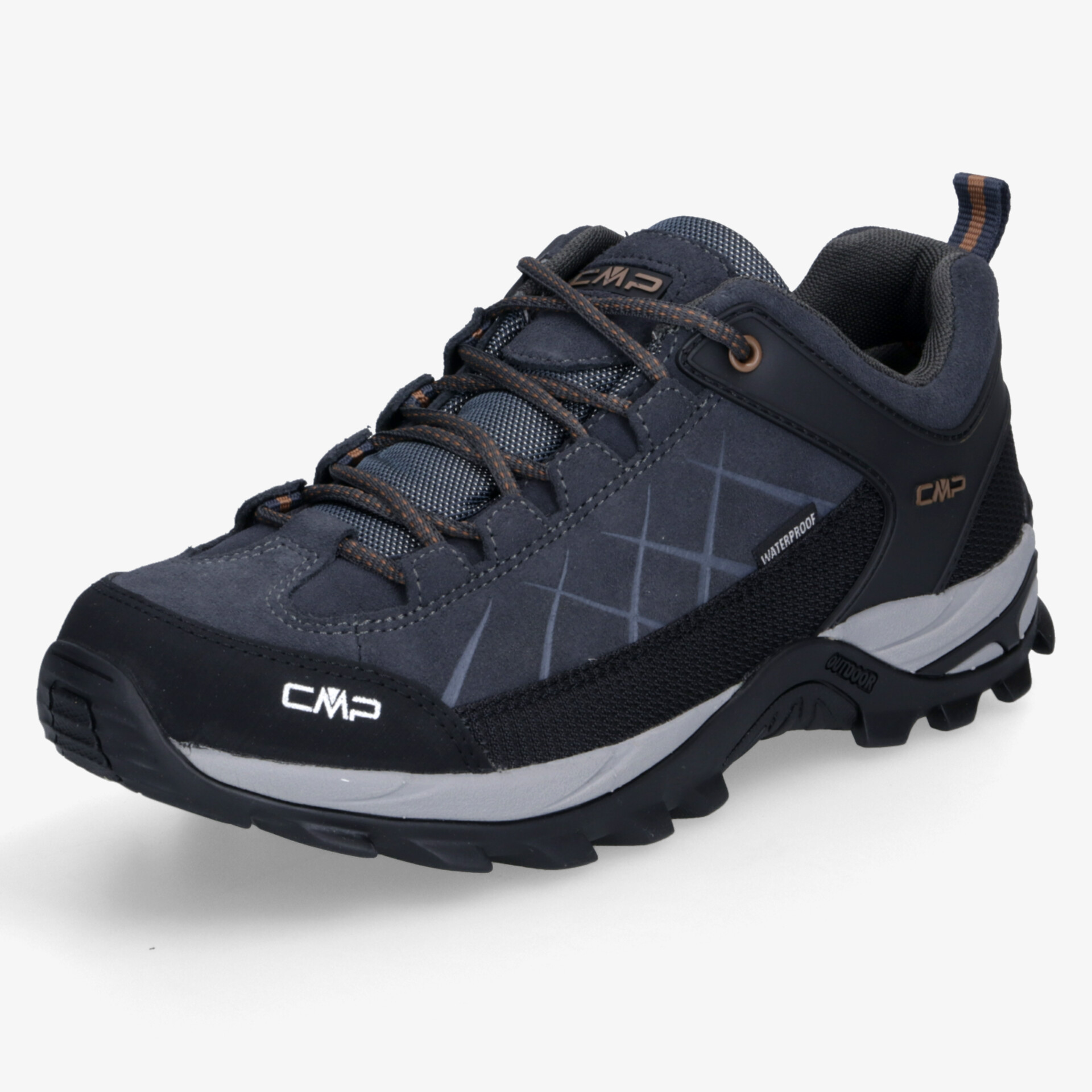 Robuster Outdoor Wanderschuh in Blau-Schwarz mit rutschfester Sohle und bequemem Schnürsystem, ideal für abwechslungsreiches Terrain
