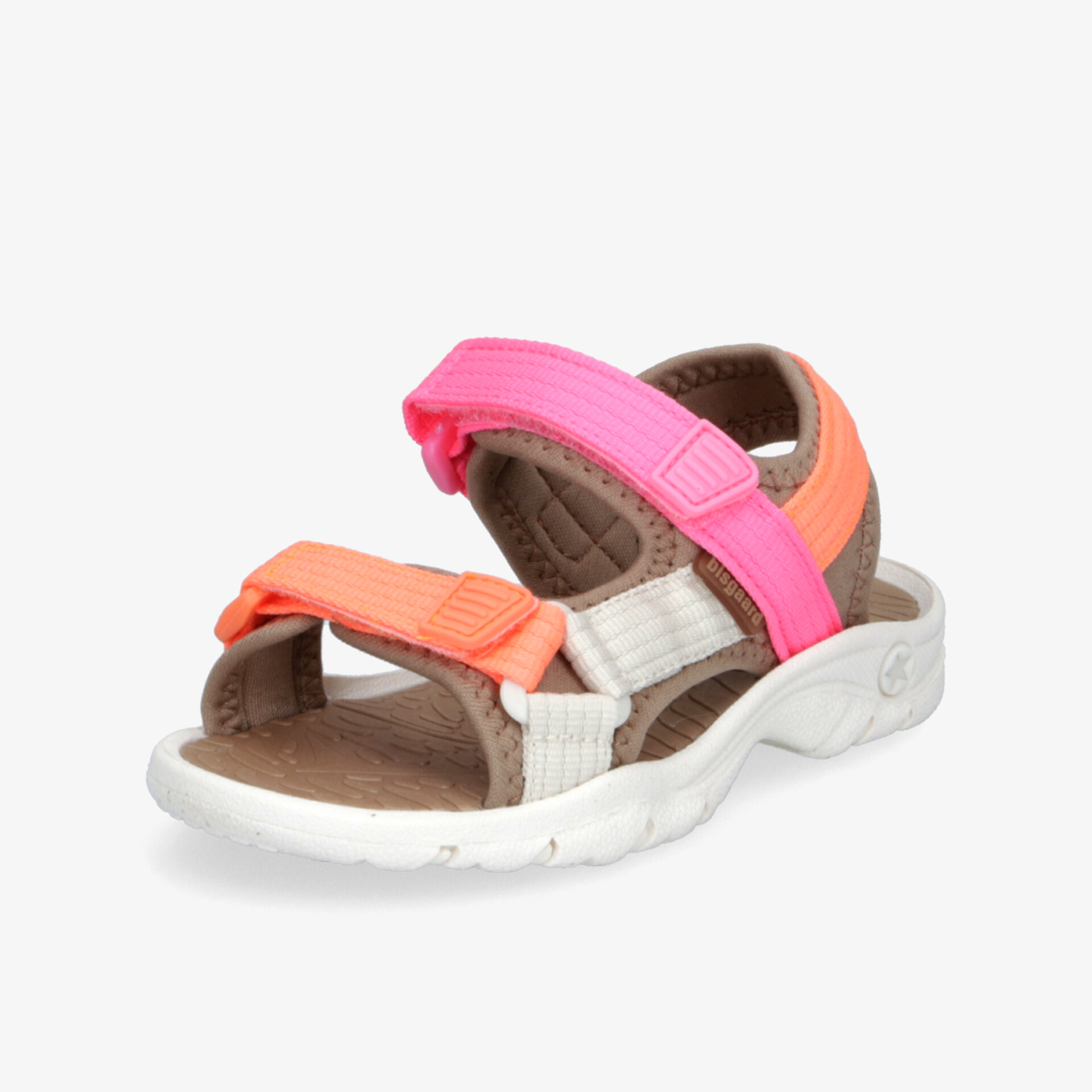 Sportlicher bunter Sandalenschuh mit verstellbaren Riemen und rutschfester weißer Sohle