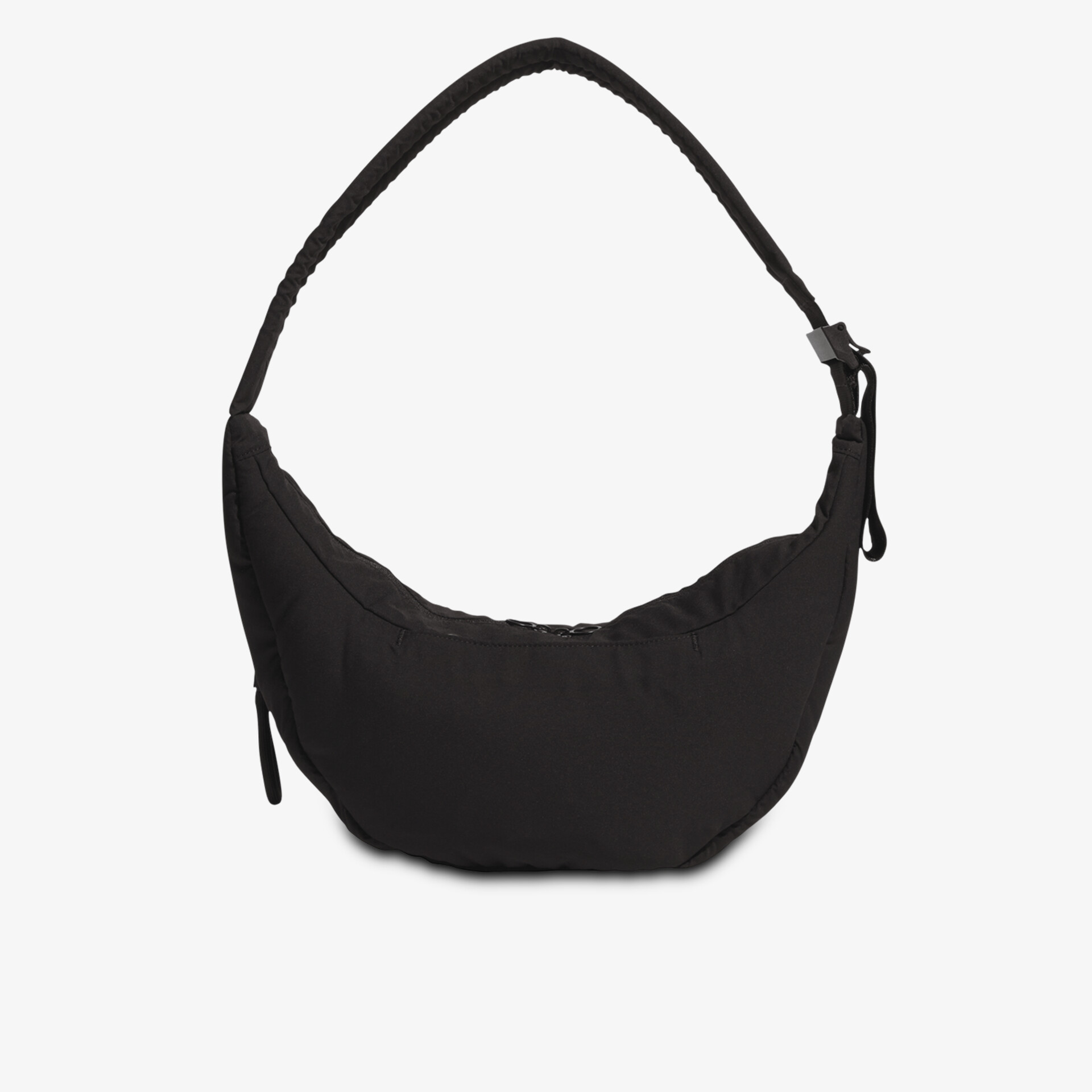 Schwarze Schultertasche mit weicher Struktur und praktischem Reißverschluss für den Alltag