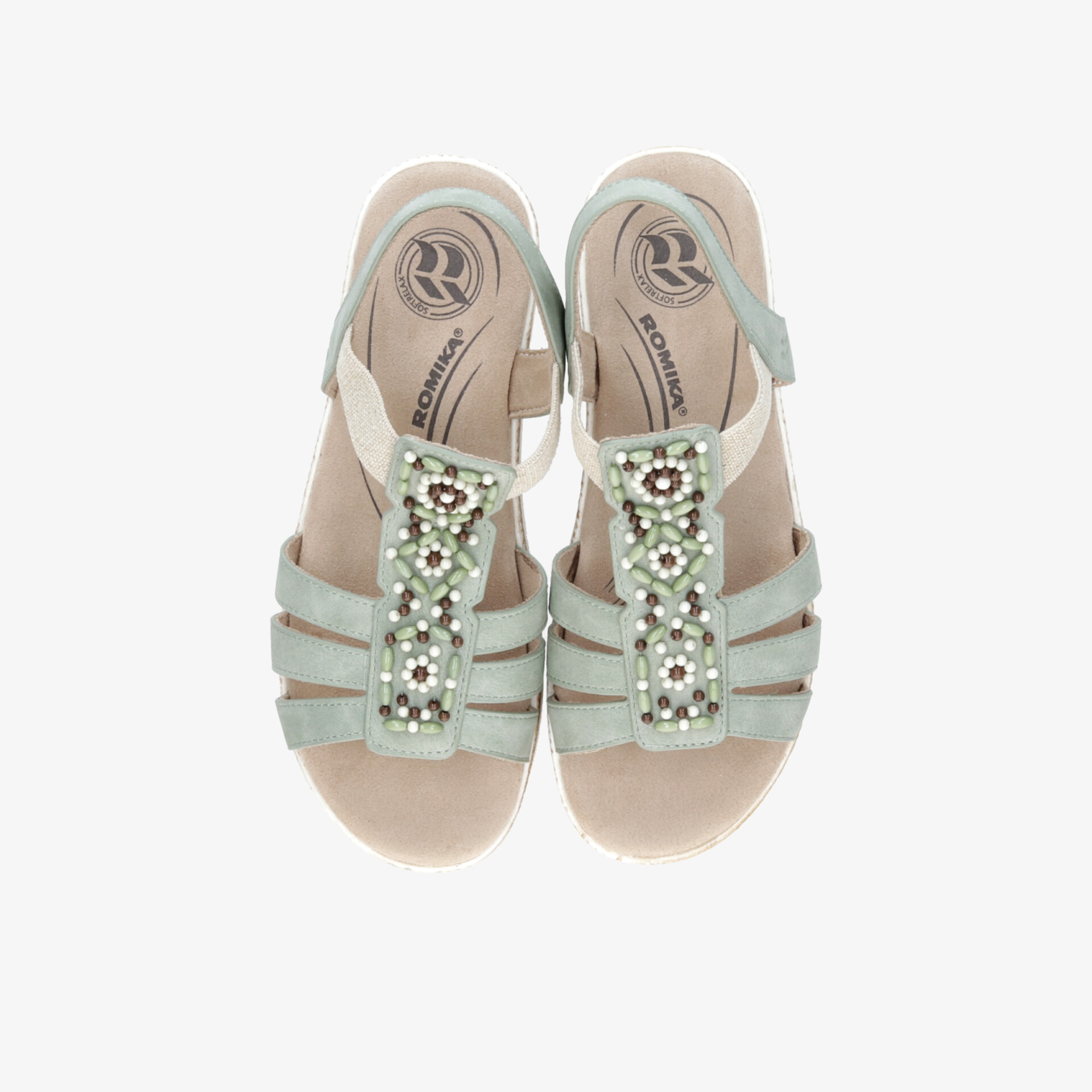 Bequeme offene Sandale mit verstellbarem Riemen und dekorativen Steinchen, perfekt für sommerlichen Komfort