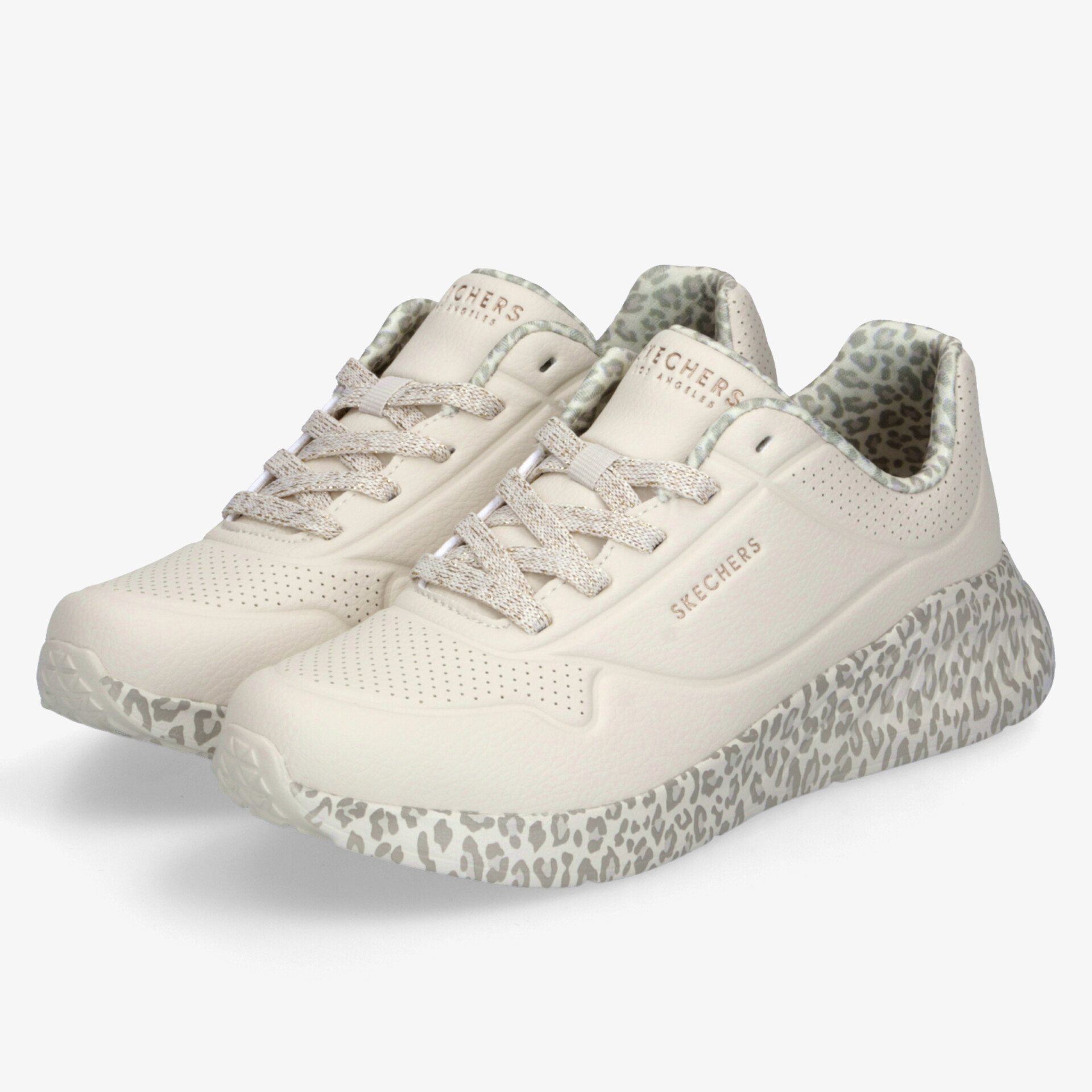 Bequemer Sneaker in Beige mit gepolsterter Innenseite und langlebiger gemusterter Sohle im Paar