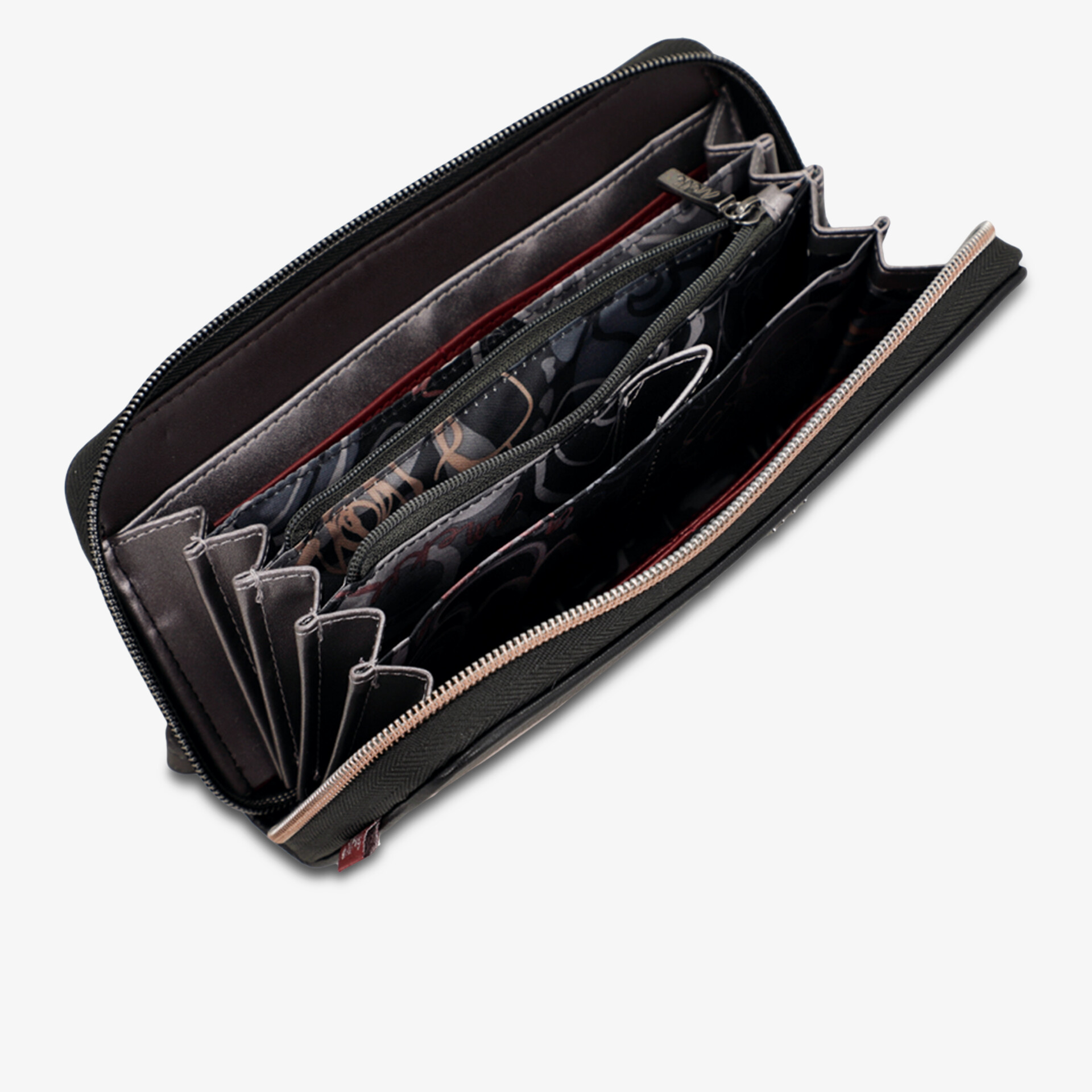 Hochwertiger Organizer mit Reißverschluss und vielen übersichtlichen Fächern für Karten und Scheine