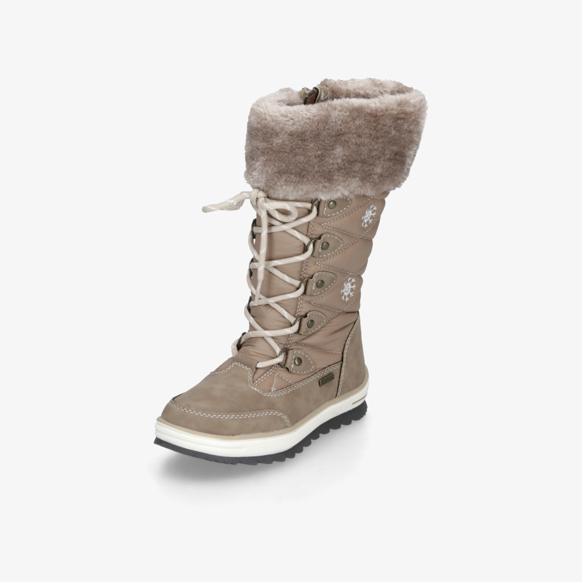Warmer Winterstiefel mit flauschigem Kragen, robuster Schnürung und rutschfester Sohle für optimalen Komfort