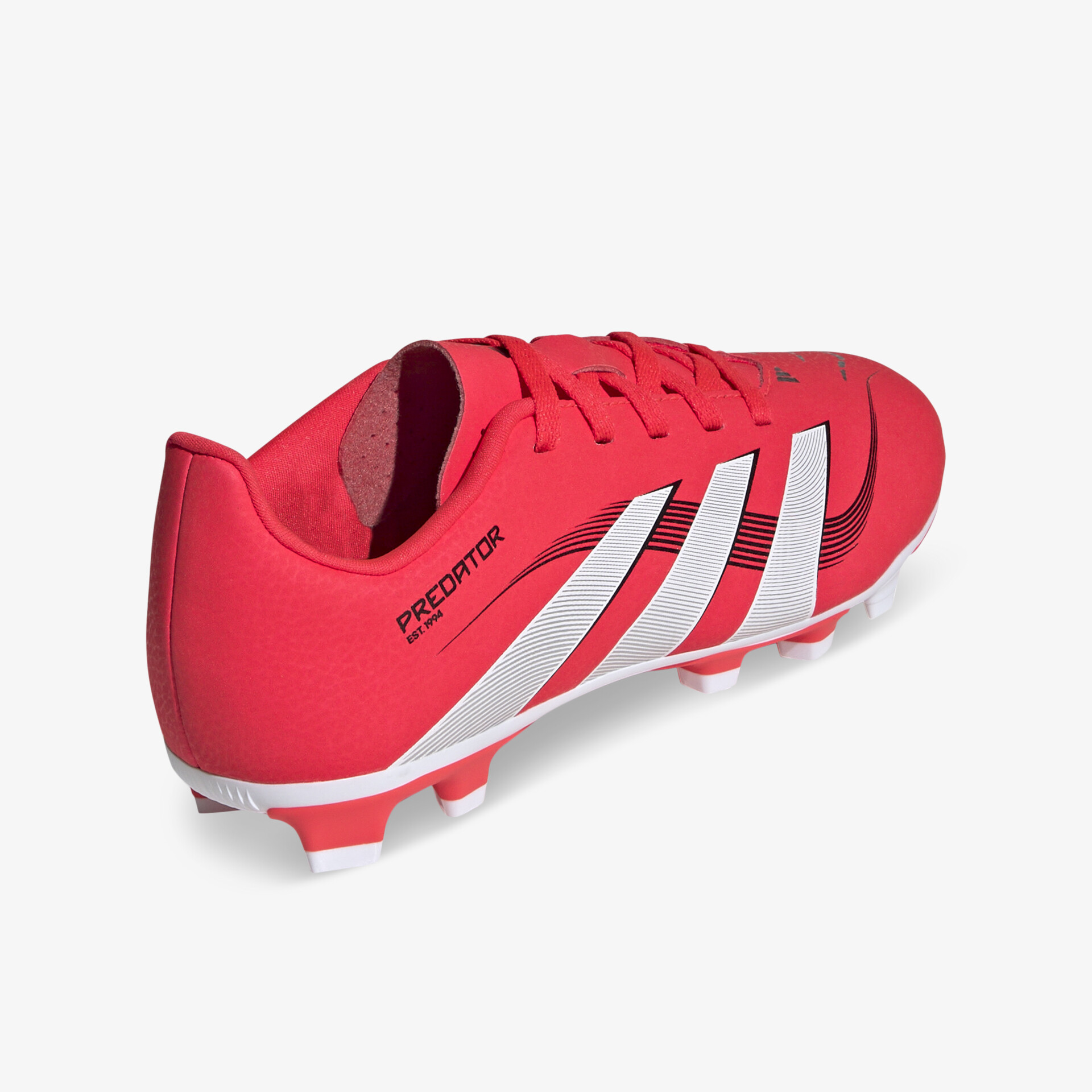 Roter Fußballschuh mit weißem Streifen, leichter und robuster Sportschuh für optimale Performance