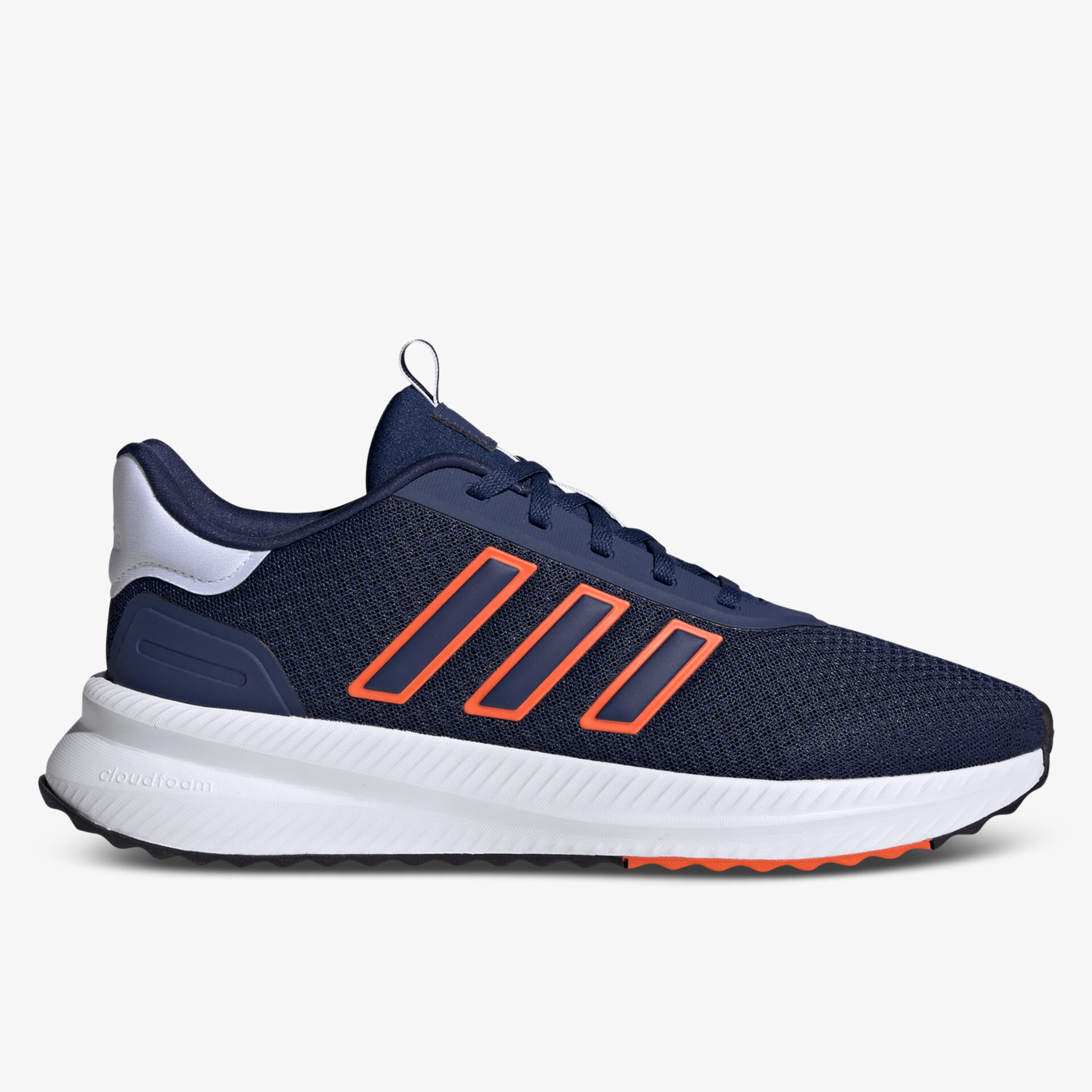 Leichter atmungsaktiver Sportschuh mit dämpfender Sohle und modernem Design in navy und orange