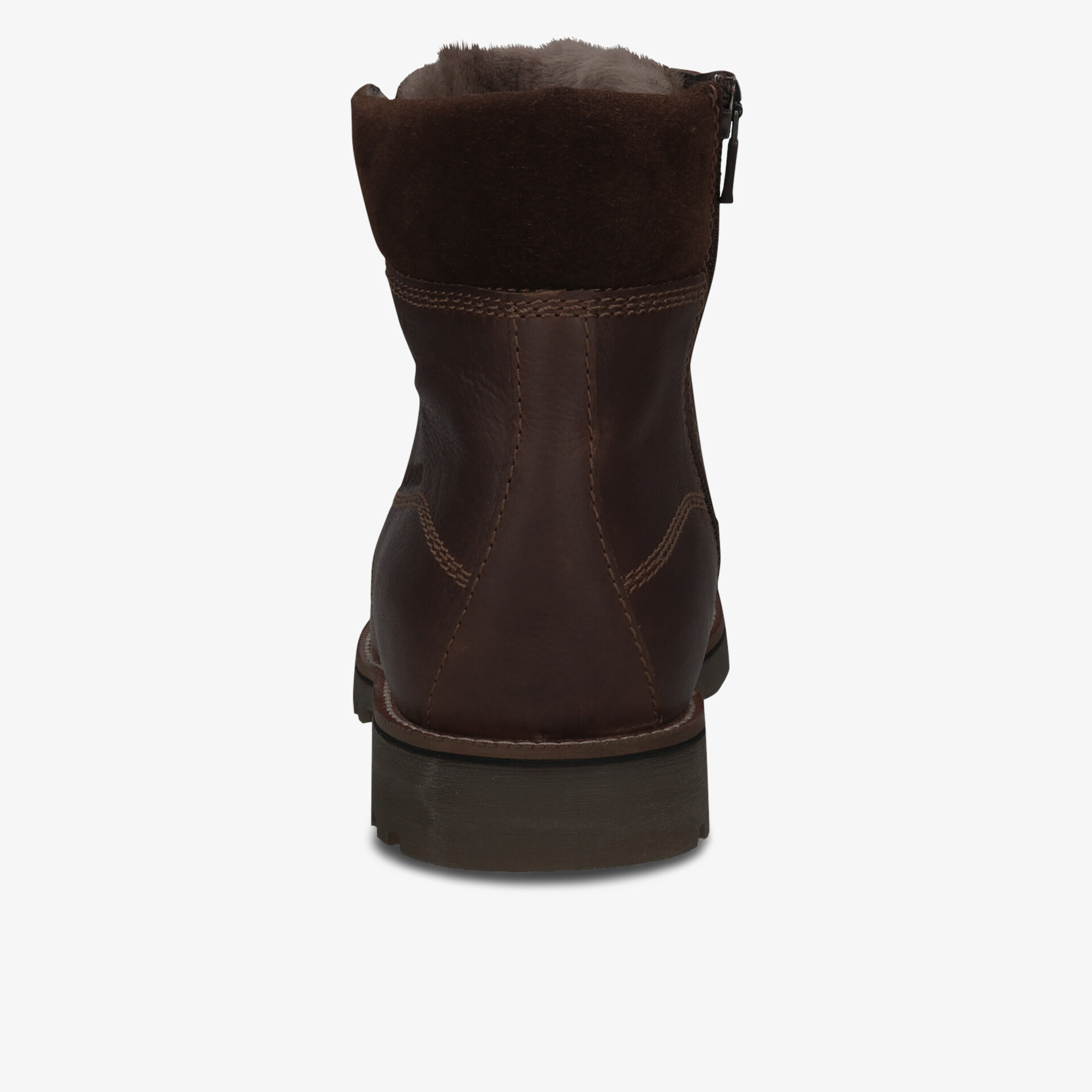 Robuster Winterstiefel mit warmem Innenfutter und strapazierfähiger Sohle, Rückansicht