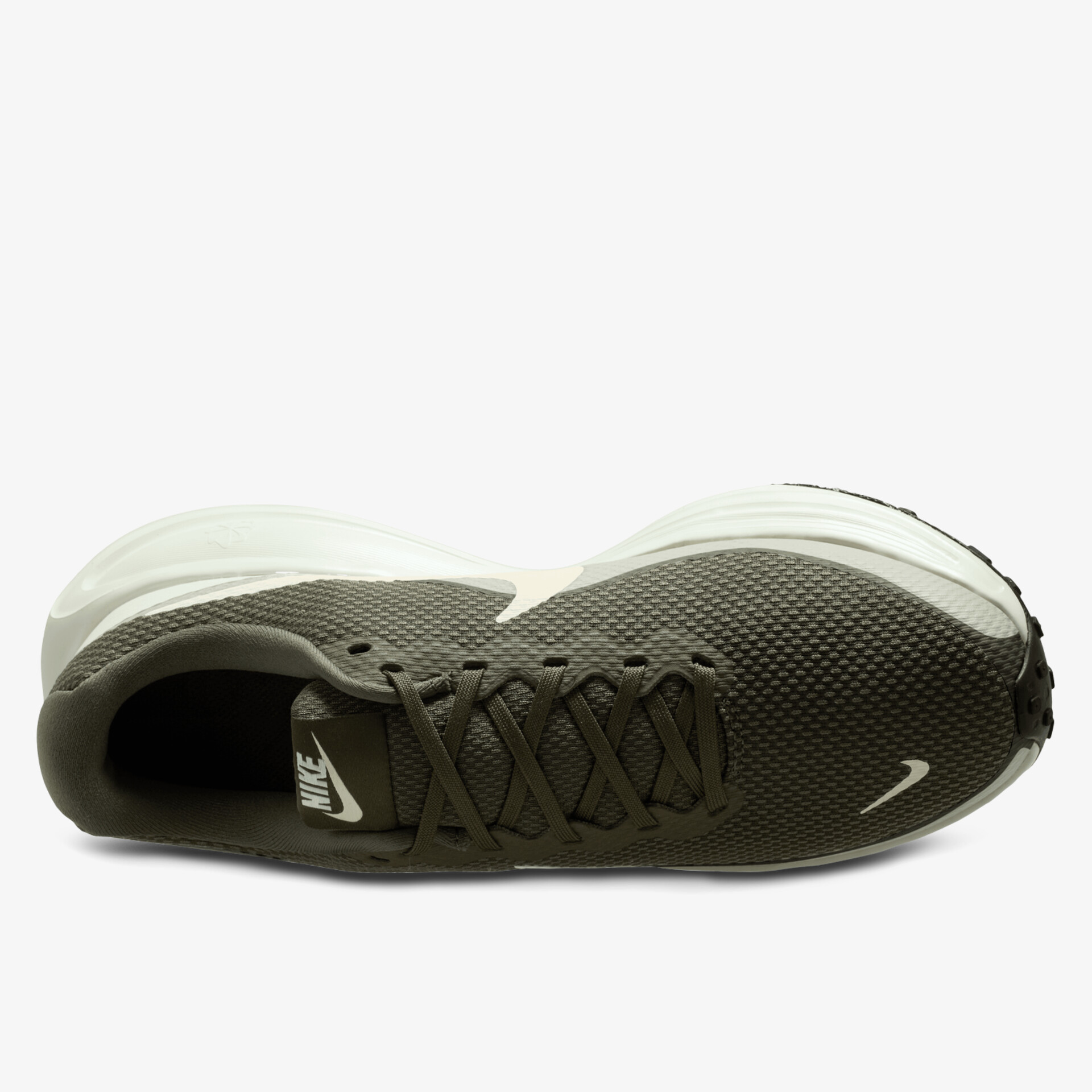 Atmungsaktiver Sneaker mit rutschfester Sohle in olivgrünem Design.