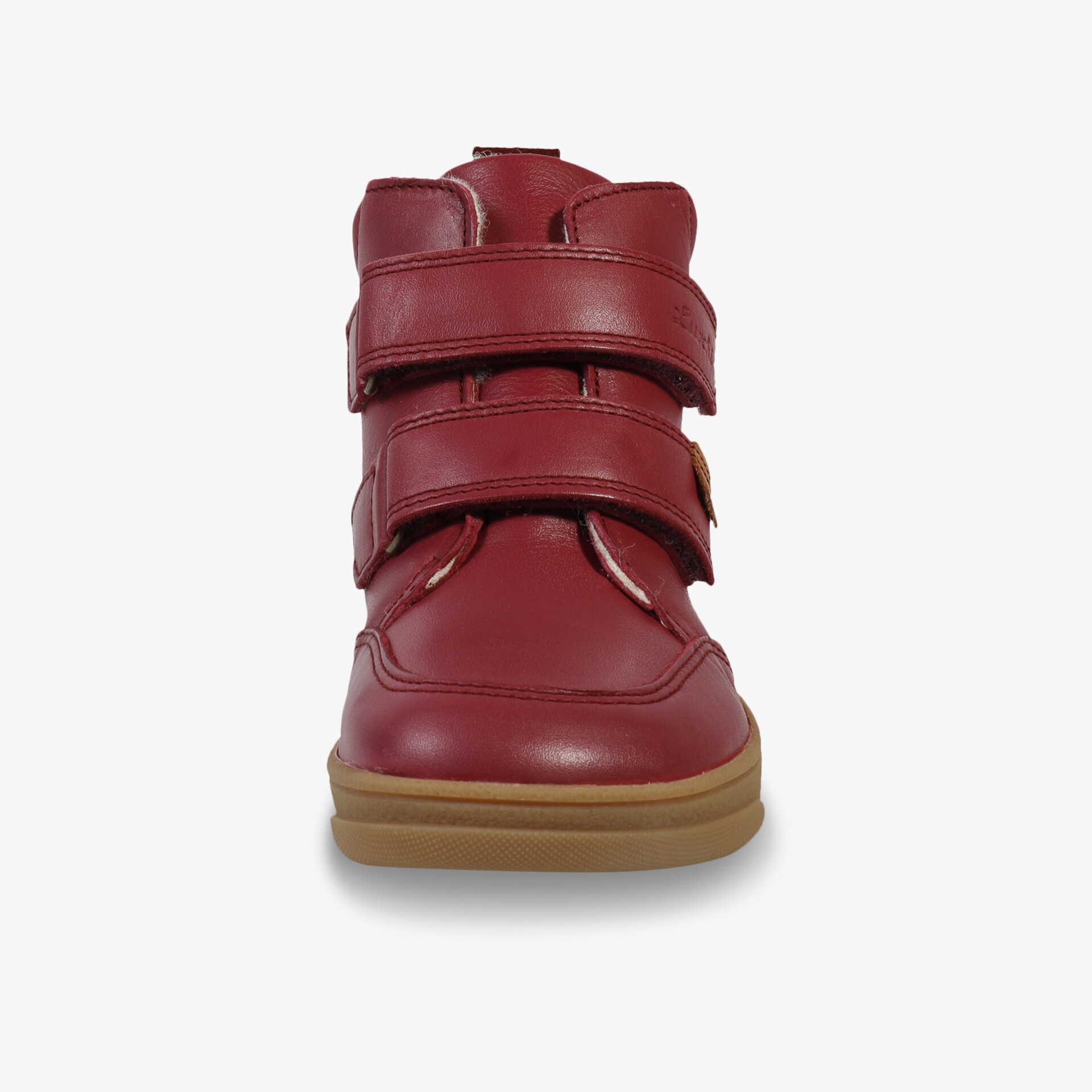 Robuste und stylische rote Schuhe mit praktischem Klettverschluss, ideal für Komfort und Alltagseinsatz.