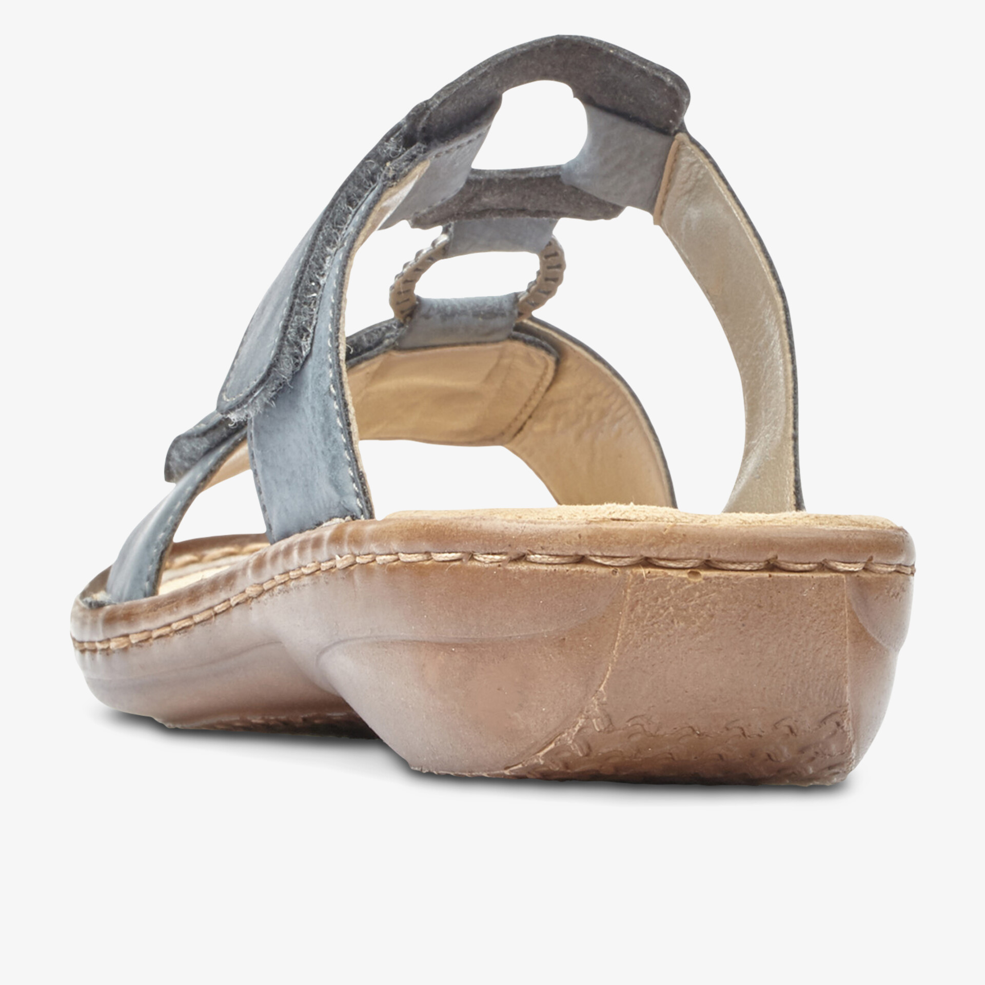 Bequeme Sandale mit weichem Fußbett und verstellbaren Riemen seitliche Ansicht für optimalen Halt