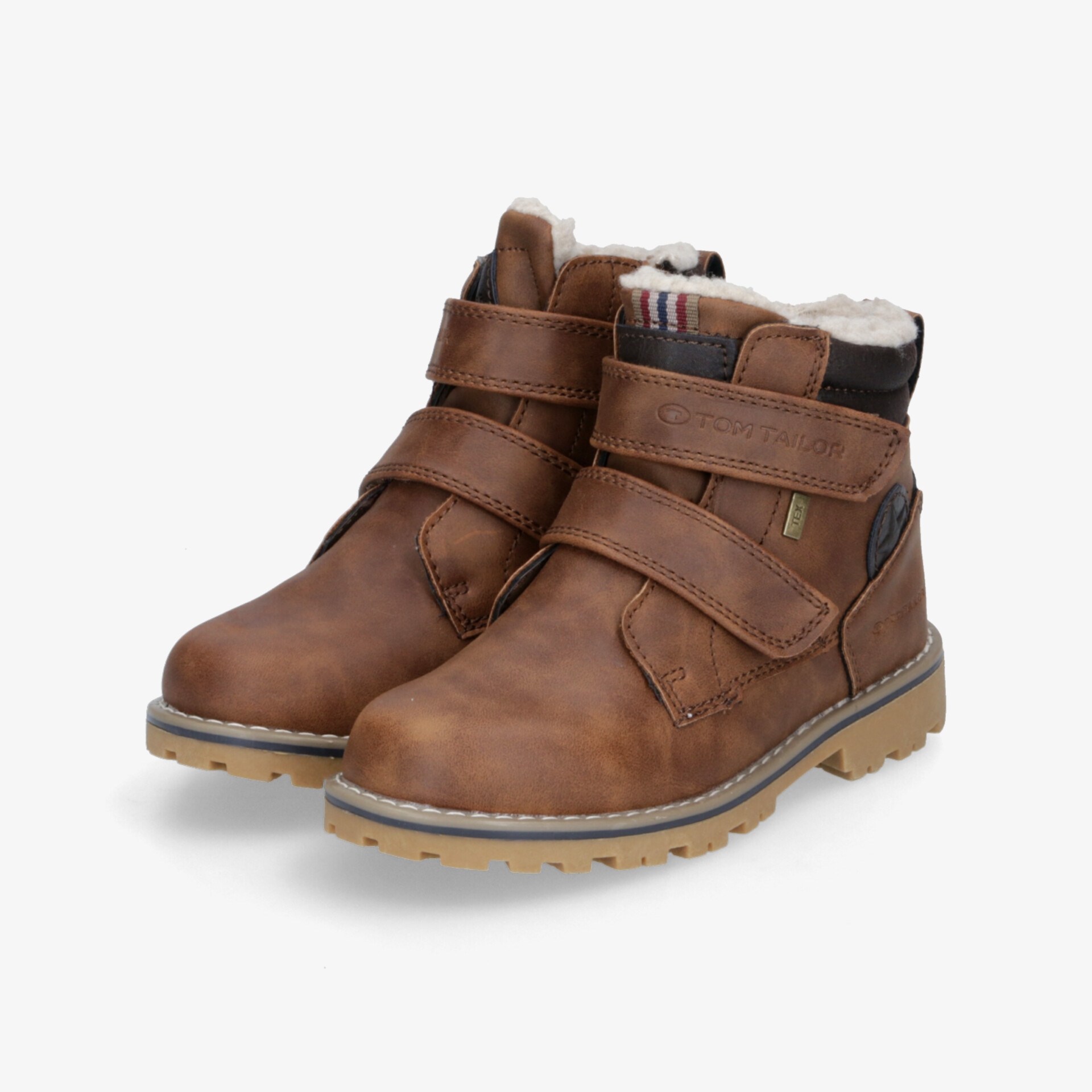 Robuste braune Winterstiefel mit warmem Innenfutter, rutschfester Sohle und praktischem Klettverschluss, ideal für Outdoor