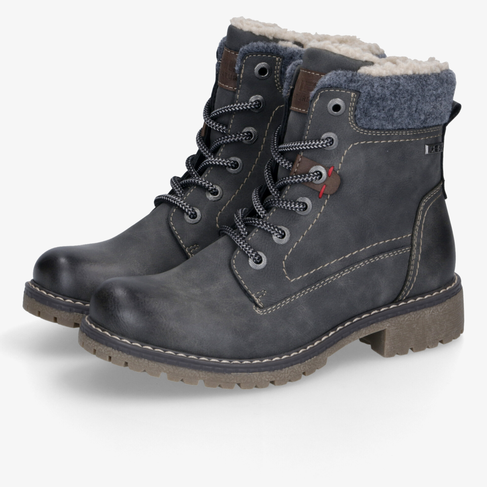 Robuste Schnürstiefel mit warmem Innenfutter und rutschfester Sohle, ideal für kalte Wintertage