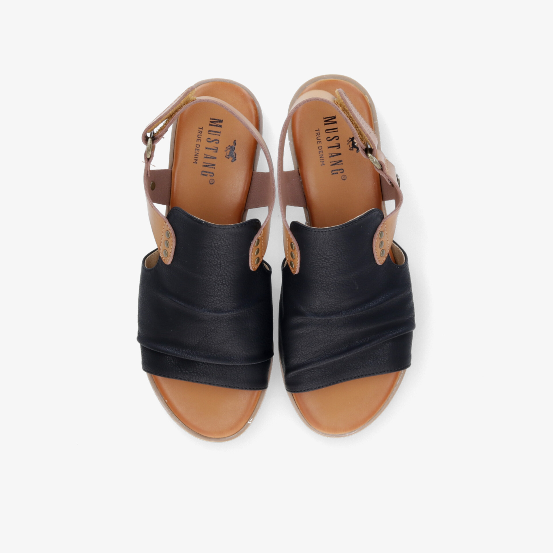 Elegante schwarze und braune Sandalen mit verstellbarem Riemen und offener Zehenpartie, bequem und robust