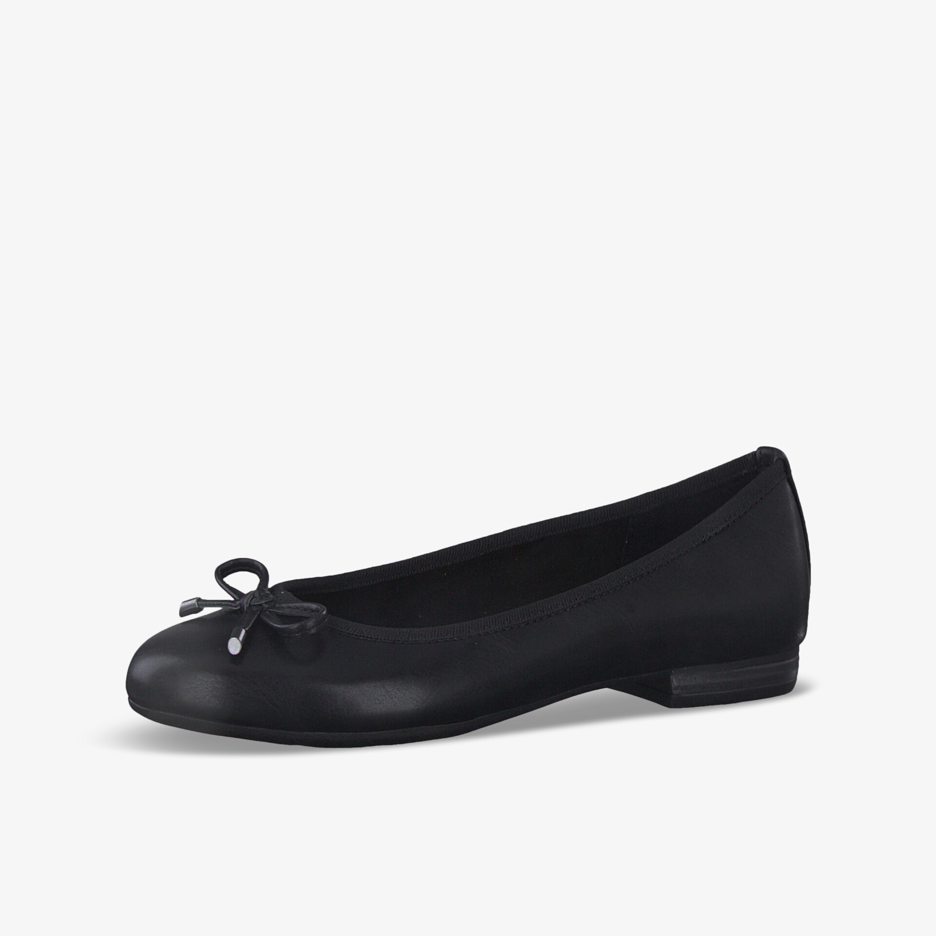 Eleganter schwarzer Ballerina mit Schleifendetail, ideal für vielseitige und stilvolle Auftritte.