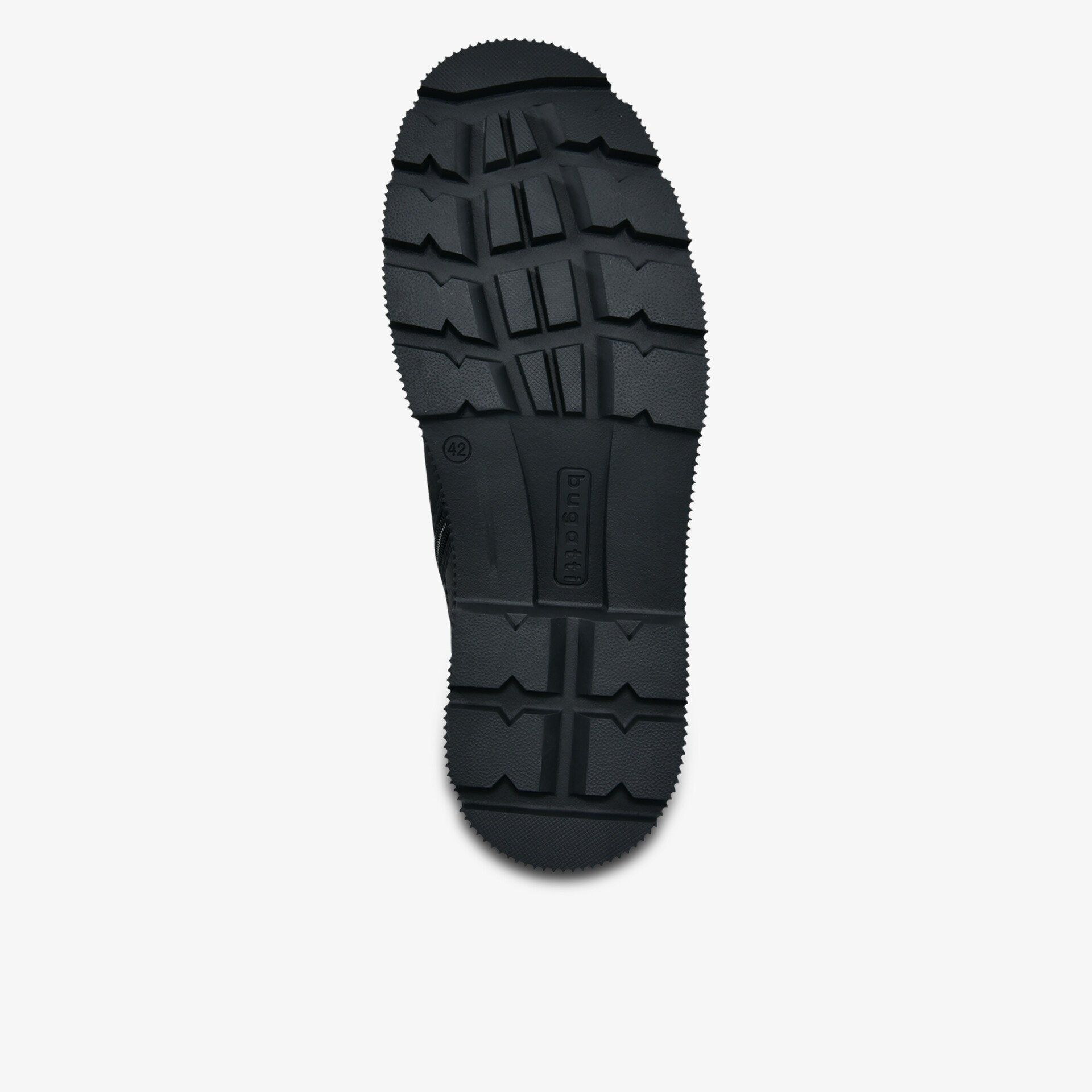 Robuste schwarze Schuhsohle mit starkem Profil für sicheren und rutschfesten Halt auf verschiedenen Untergründen