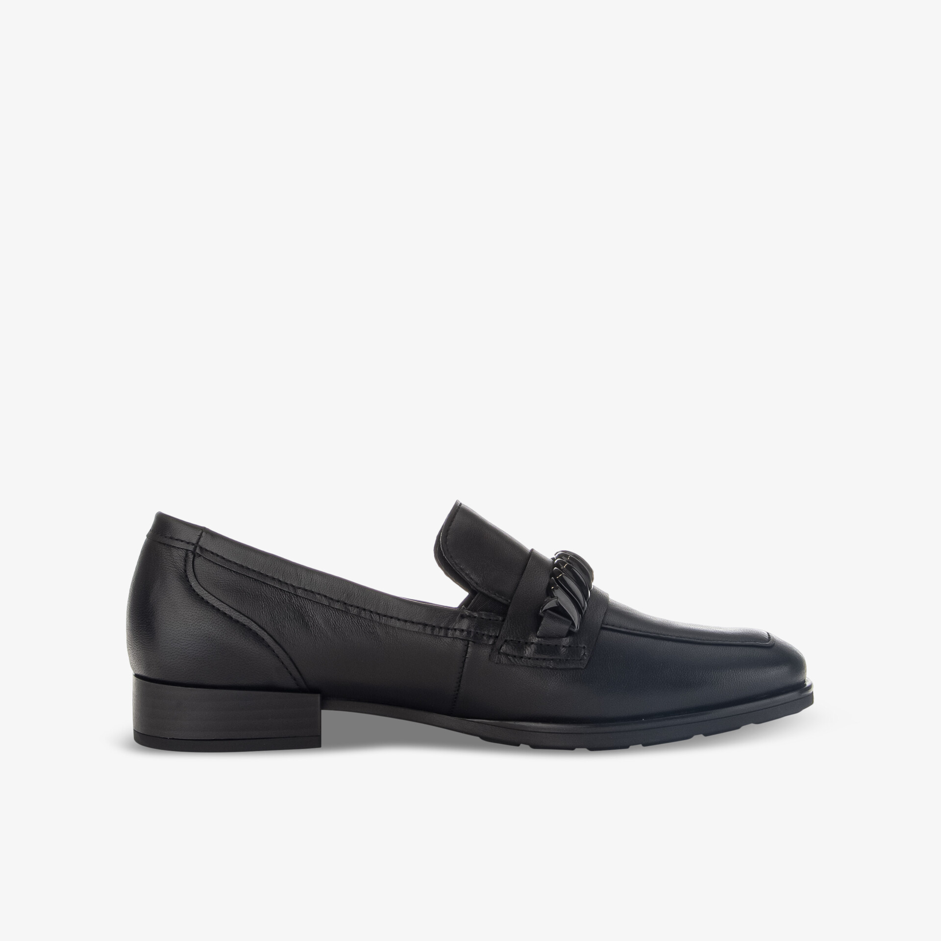 Elegante schwarze Leder-Loafers, die Komfort und zeitlosen Stil bieten. Perfekt für jeden Anlass.