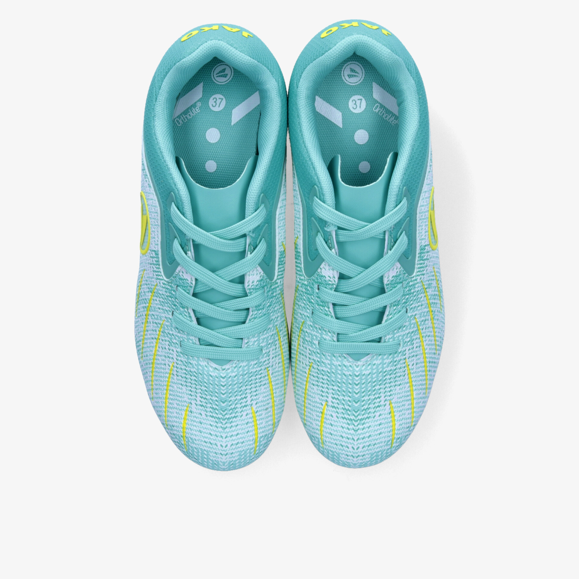 Sportliche türkisfarbene Sneaker als Paar, leicht, atmungsaktiv mit gepolstertem Einstieg und flexibler Sohle