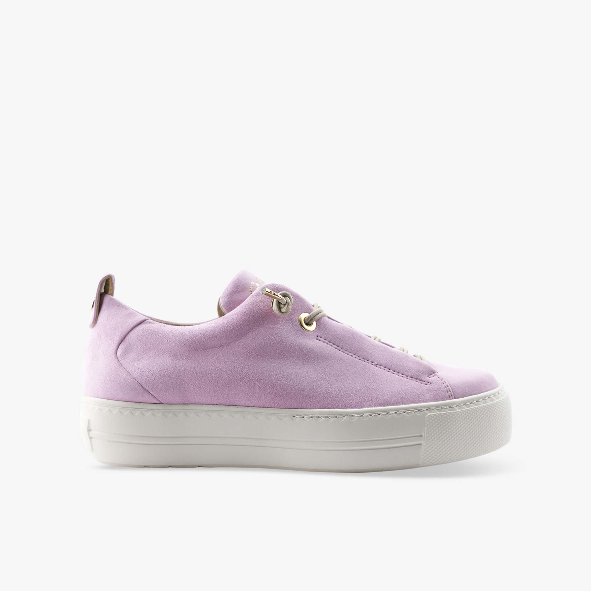 Lila Sneaker mit weißer Sohle, modische Schnürung und komfortables Design. Perfekt für trendige Styles.