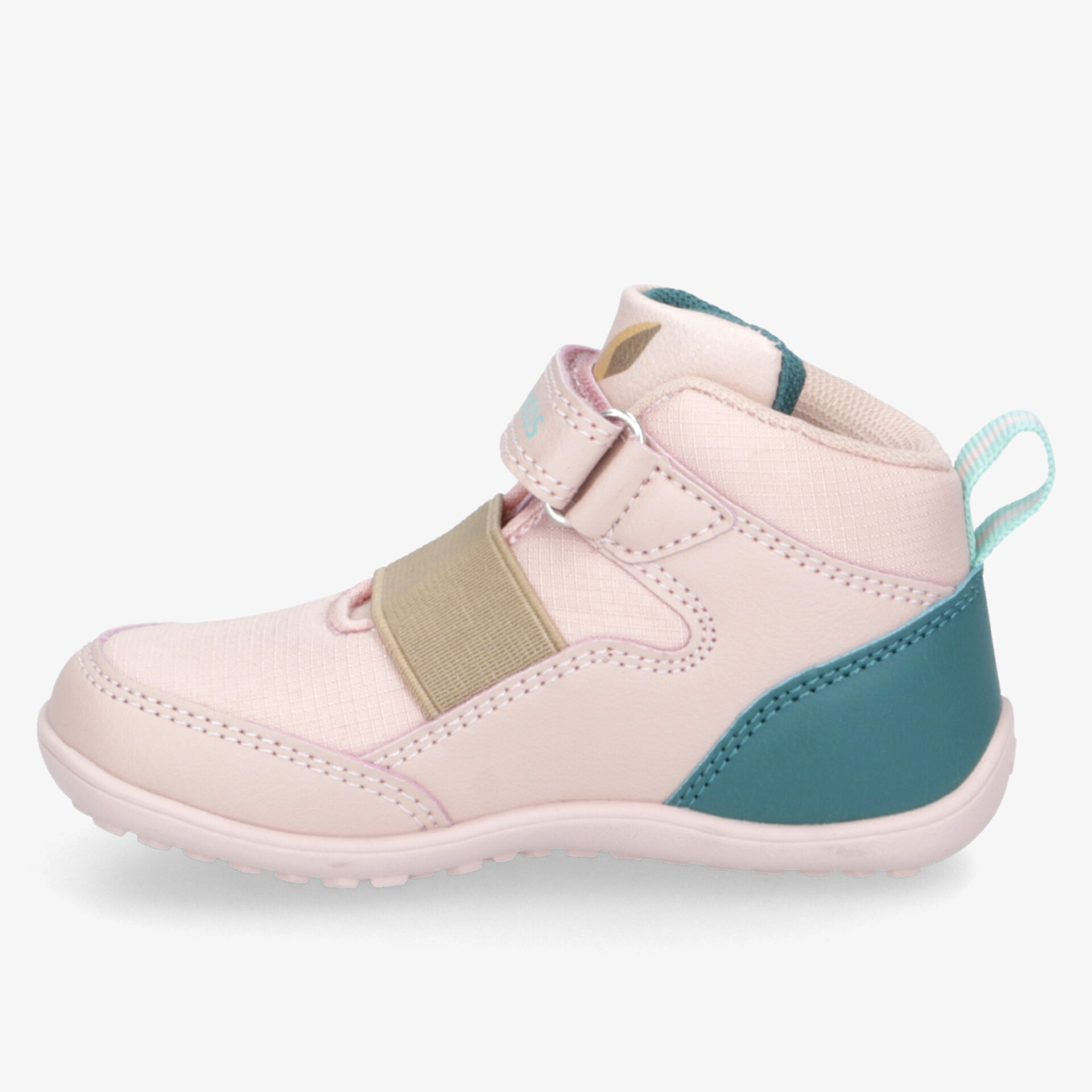 Leichter und flexibler Kinder Schuh mit stabilem Halt durch Klettverschluss und rutschfester Sohle in Pastellfarben