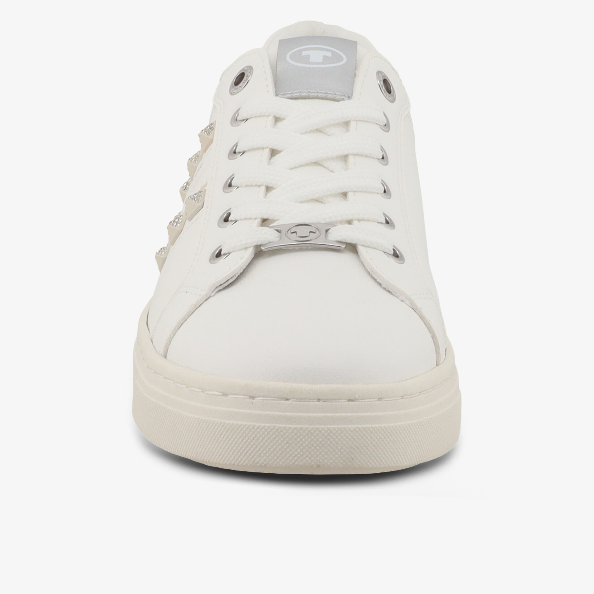 Weißer Sneaker aus Leder mit stabiler Schnürung und bequemer Sohle, ideal für Alltag und Sport