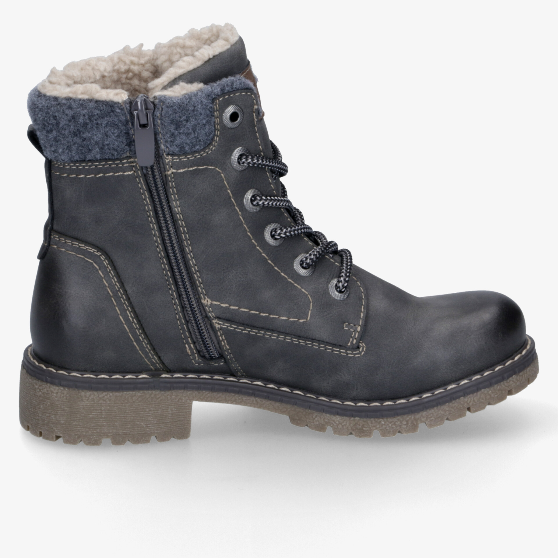 Robuster, warm gefütterter Winterstiefel mit seitlichem Reißverschluss und rutschfester Sohle, komfortabel und langlebig