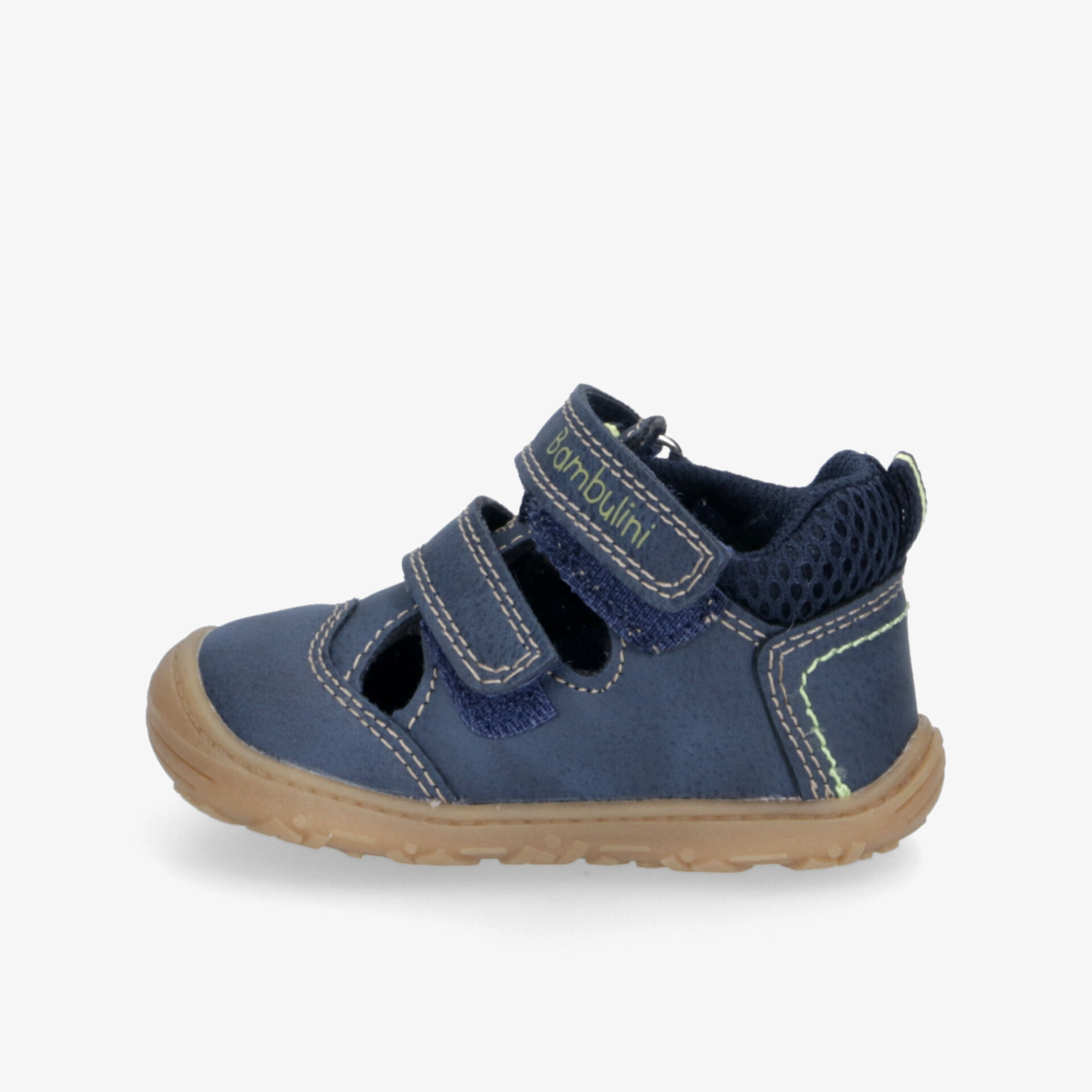 Blauer Kinderschuh mit flexiblem Klettverschluss, robuster Sohle und atmungsaktivem Material, leichte und bequeme Passform