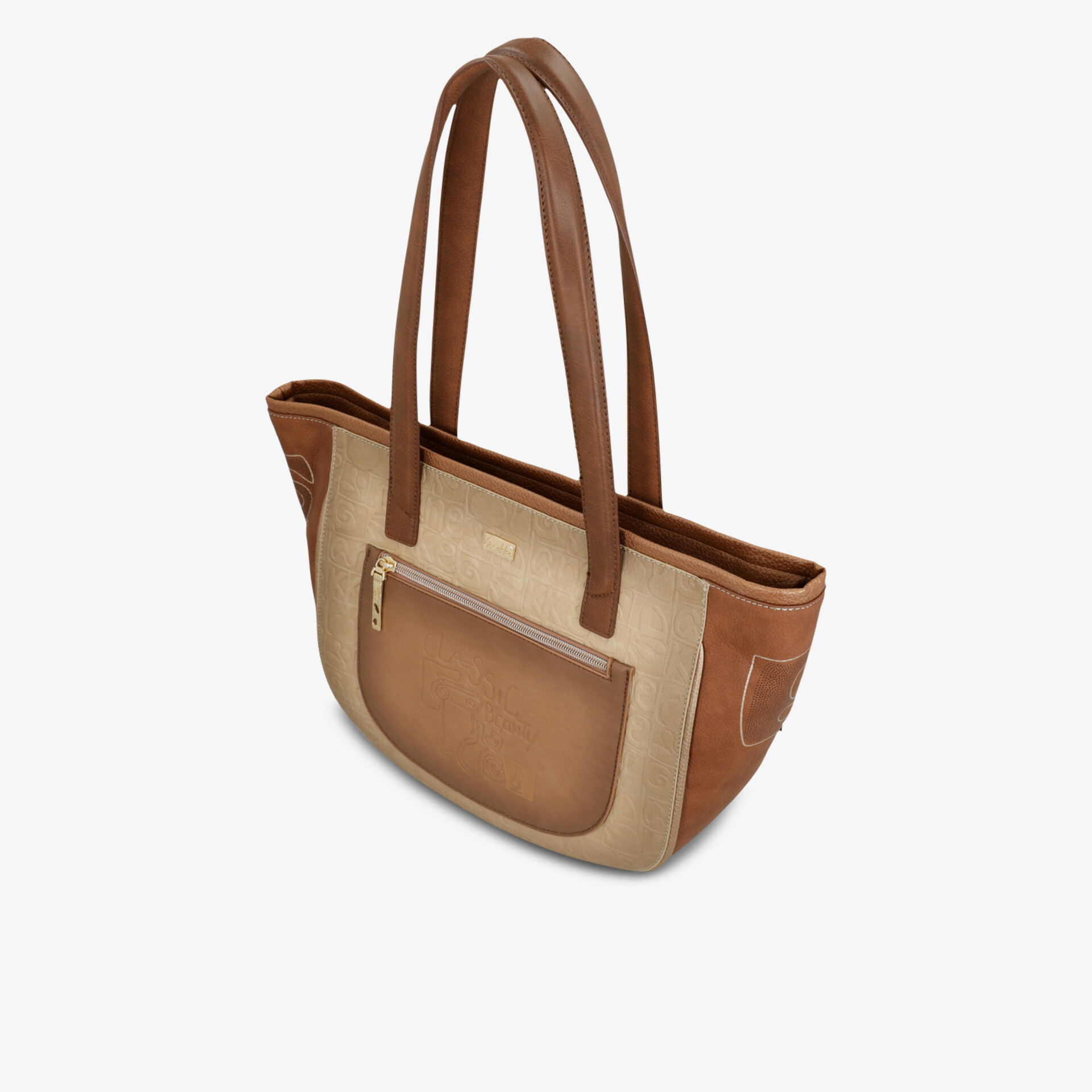 Elegante zweifarbige Schultertasche aus hochwertigem Material, perfekt für den täglichen Gebrauch.