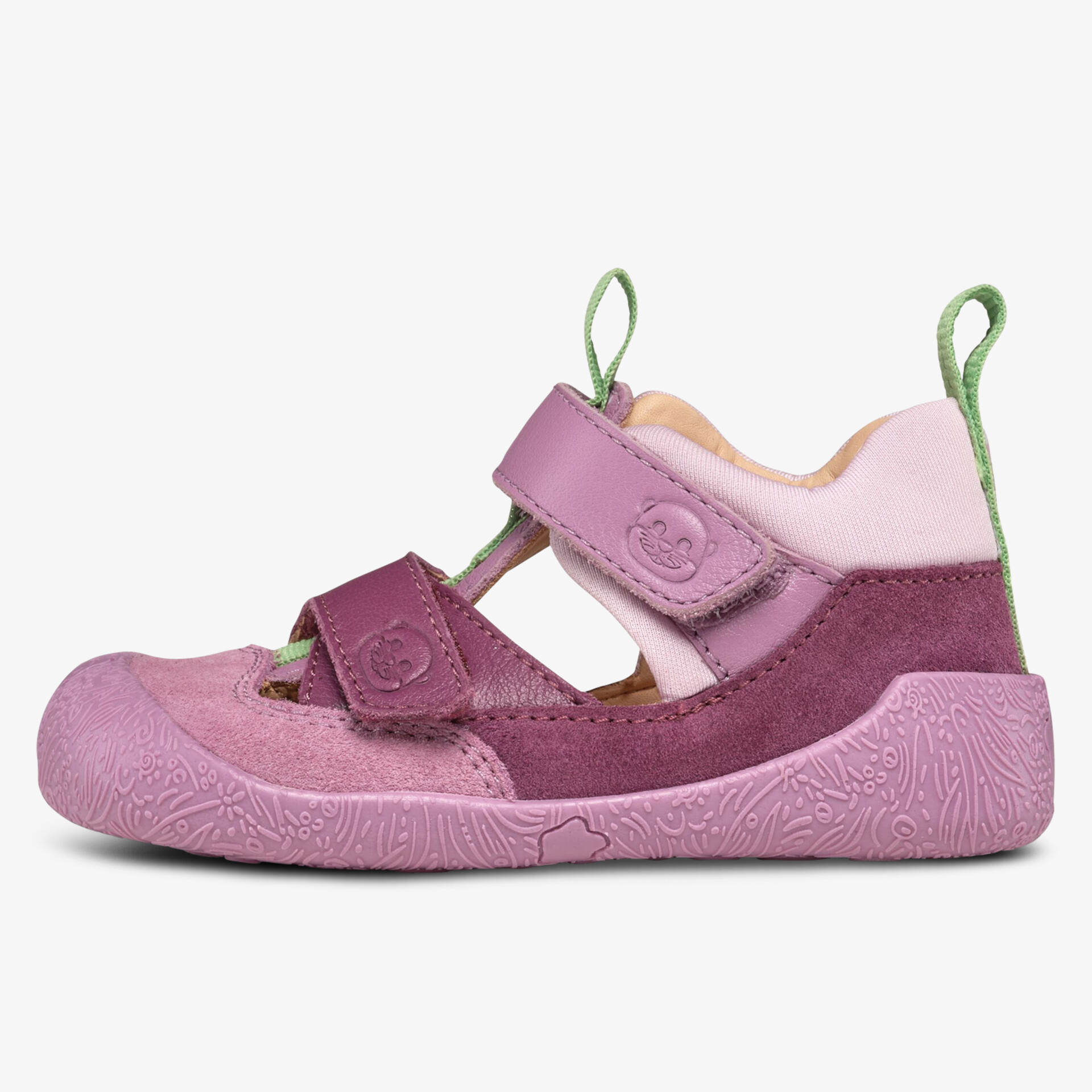 Bequemer Kinderschuh mit verstellbaren Klettverschlüssen, rutschfester Sohle und flexiblem Design in Rosa