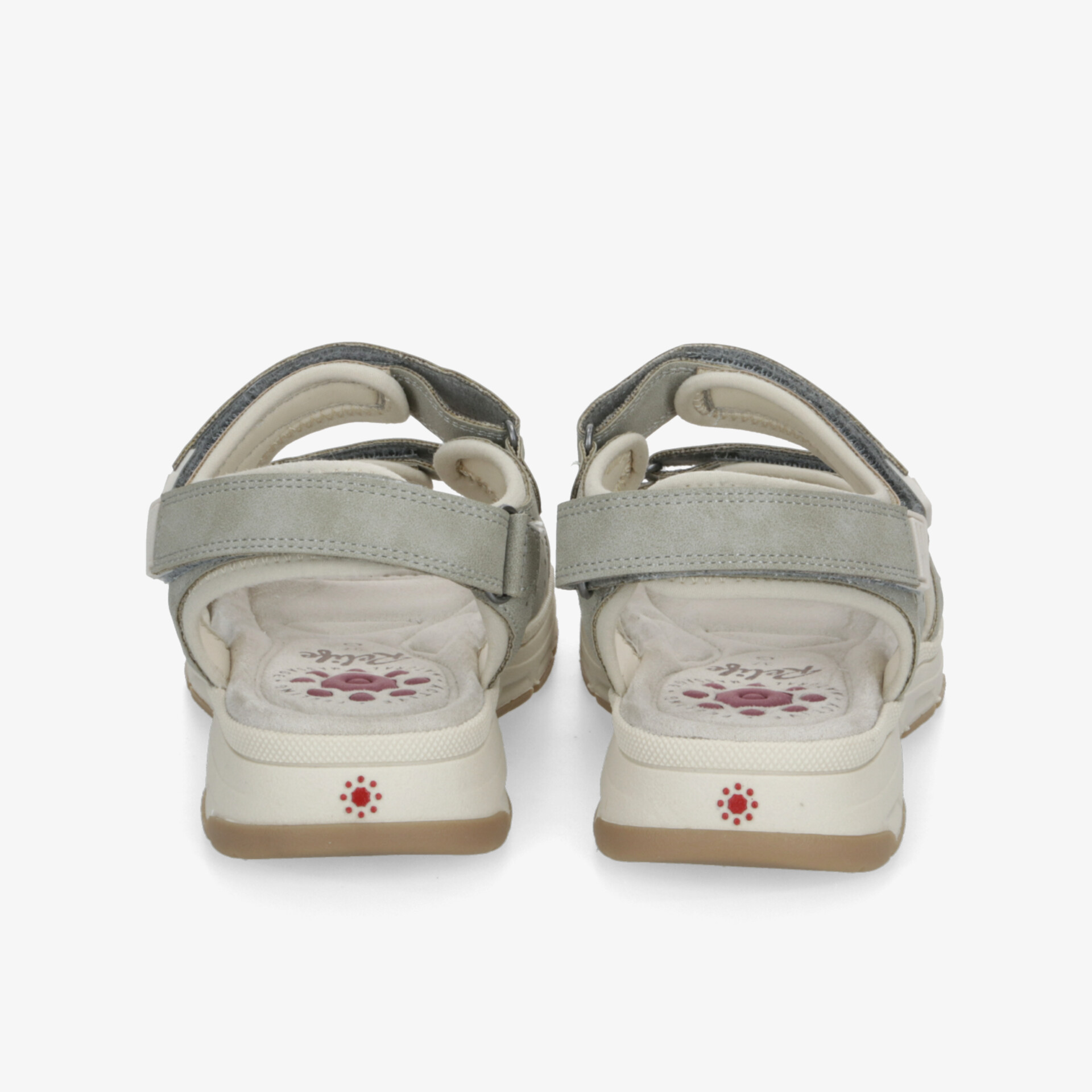 Bequeme Sandalen mit verstellbaren Riemen und gepolsterter Innensohle, Rückansicht, rutschfeste Laufsohle