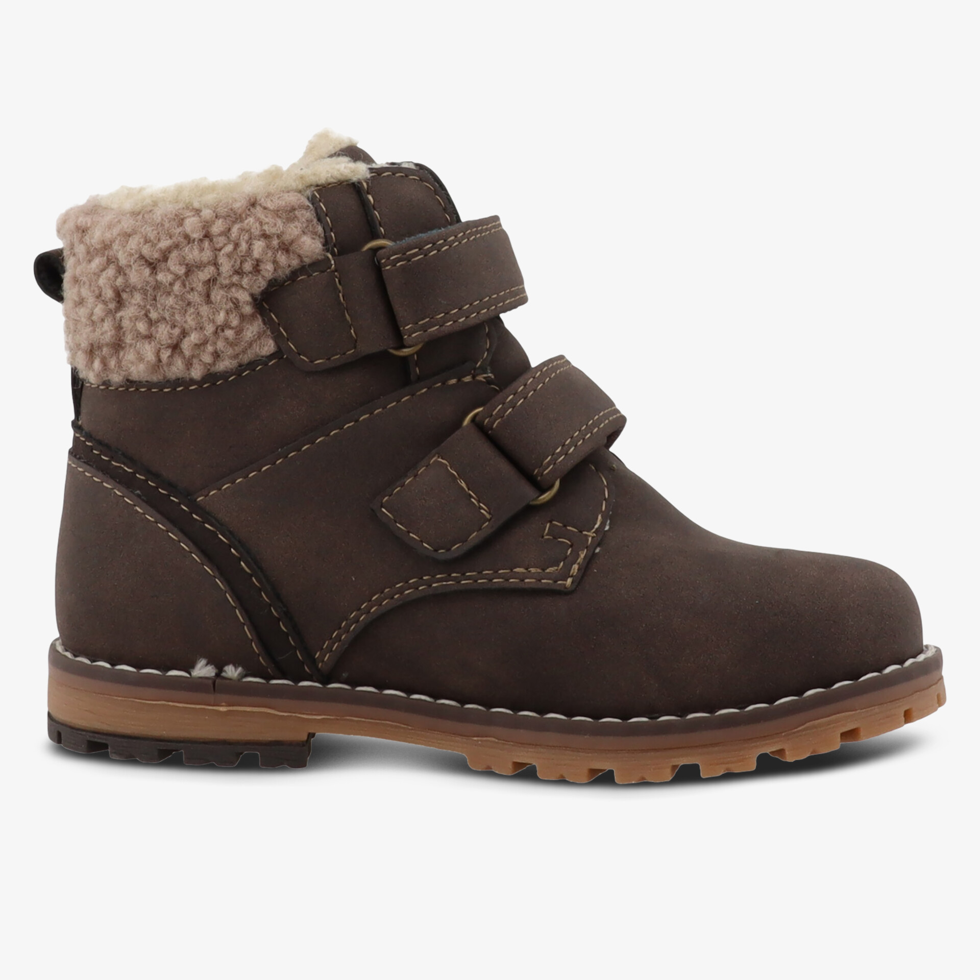 Warmer robuster Kinderstiefel mit weicher Lammfellfütterung und praktischem Klettverschluss für sicheren Halt