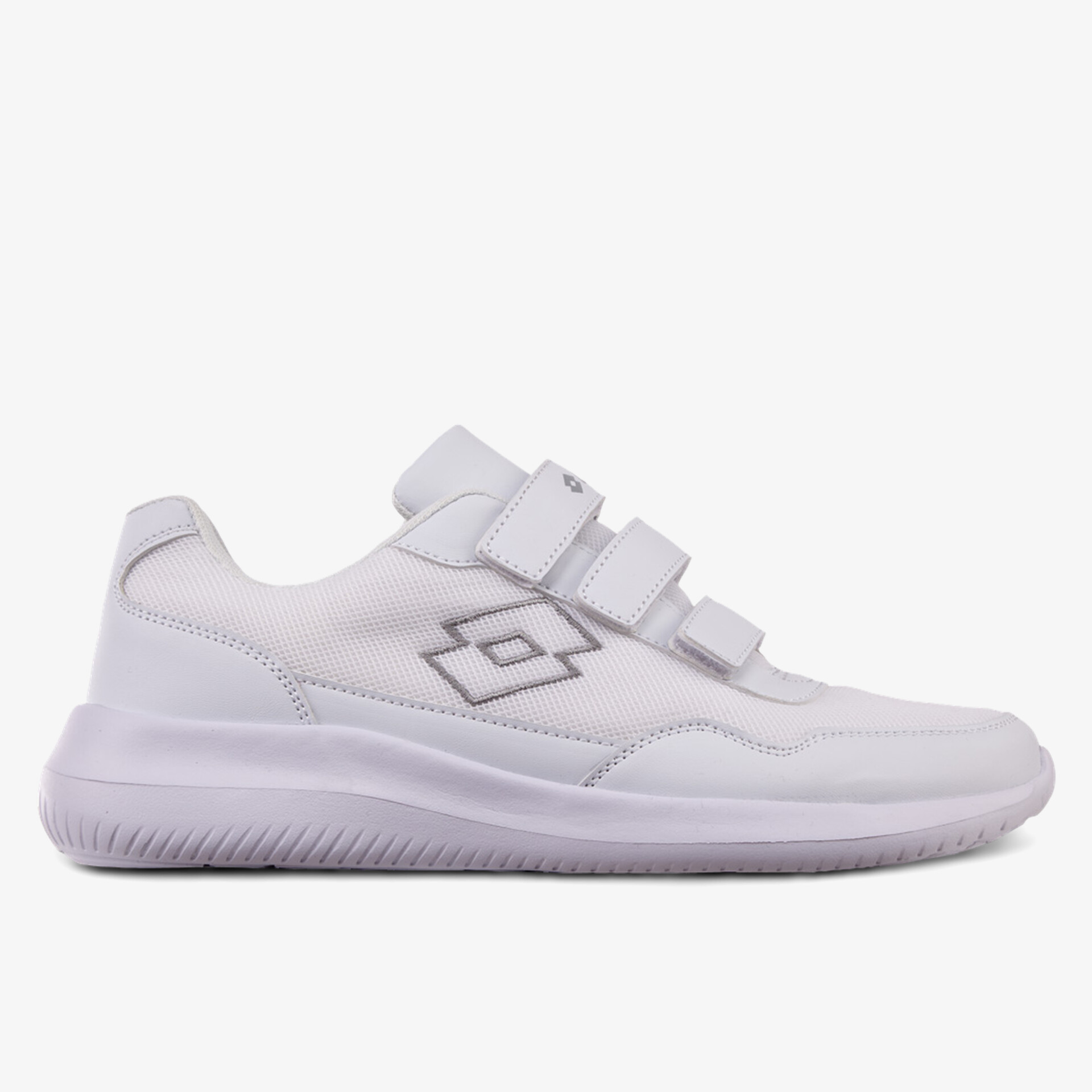 leichter weißer Sneaker mit Klettverschluss und rutschfester Sohle für sportlichen Komfort