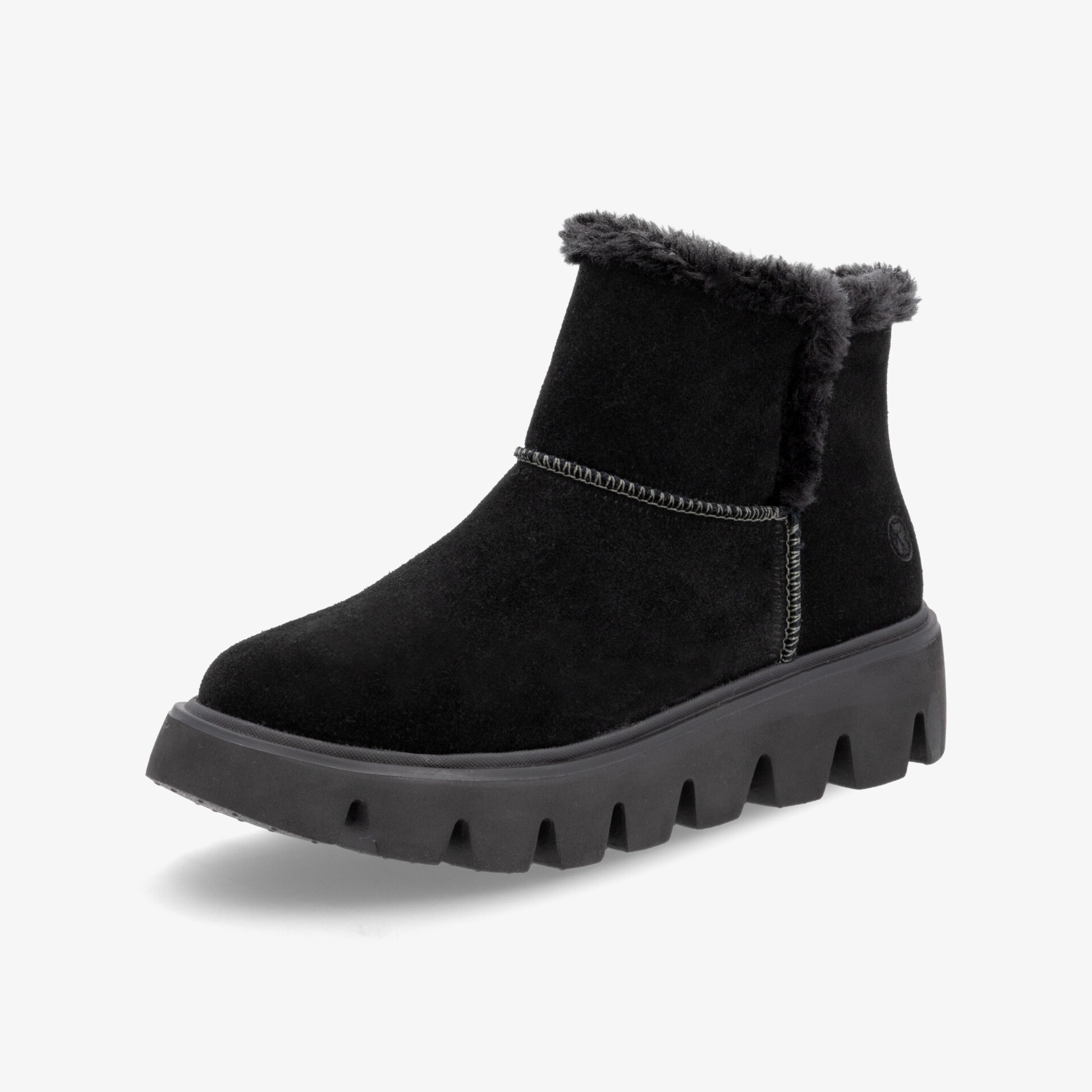 Schwarzer Winterstiefel mit warmem Innenfutter, rutschfester Sohle und robuster, komfortabler Passform