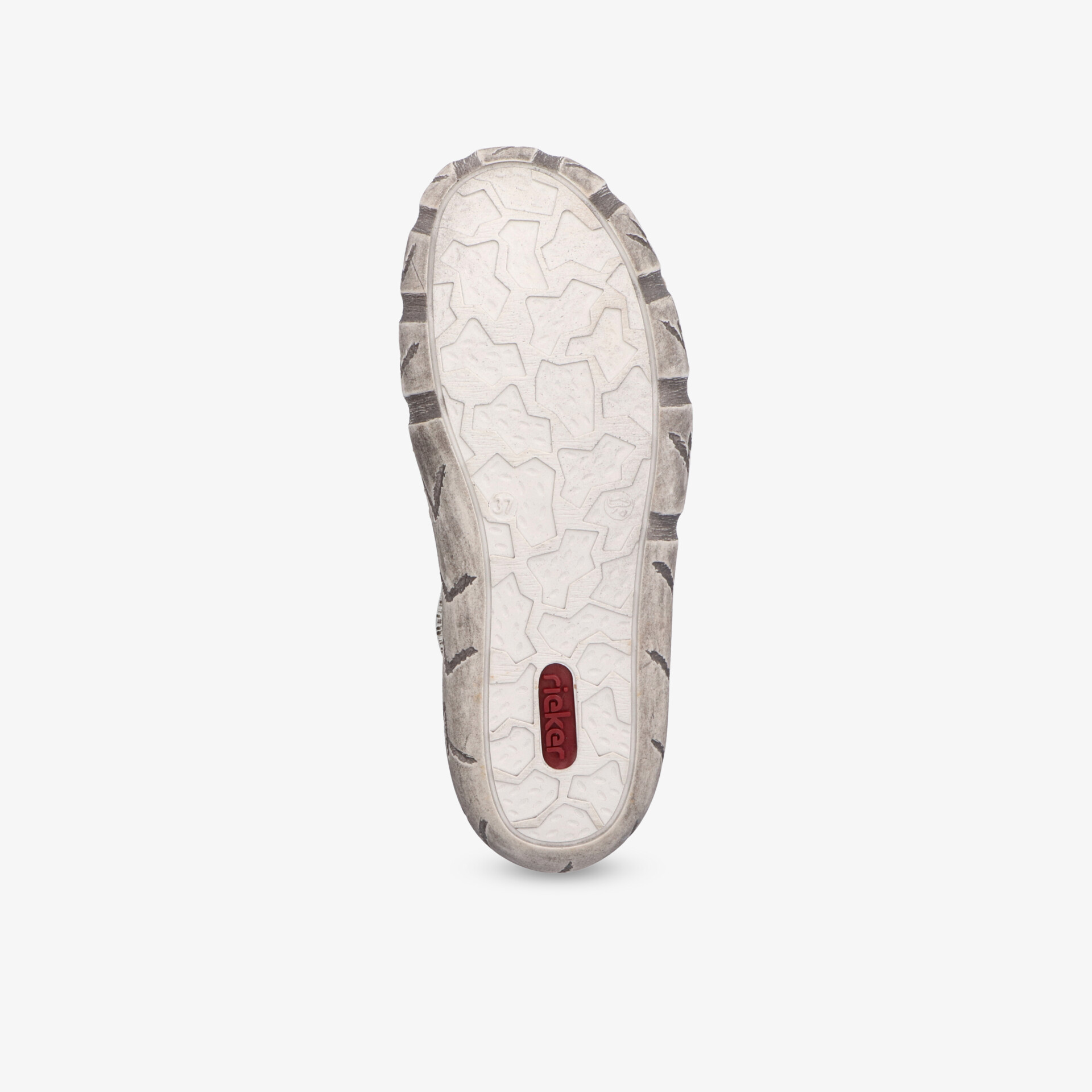 Weiße Schuhsohle mit robustem, rutschfestem Profil für sicheren Halt und hohe Strapazierfähigkeit