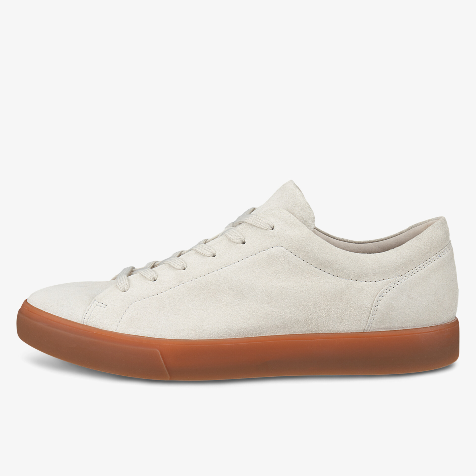 Stilvoller weißer Ledersneaker mit brauner Sohle für optimalen Komfort und urbanen Look